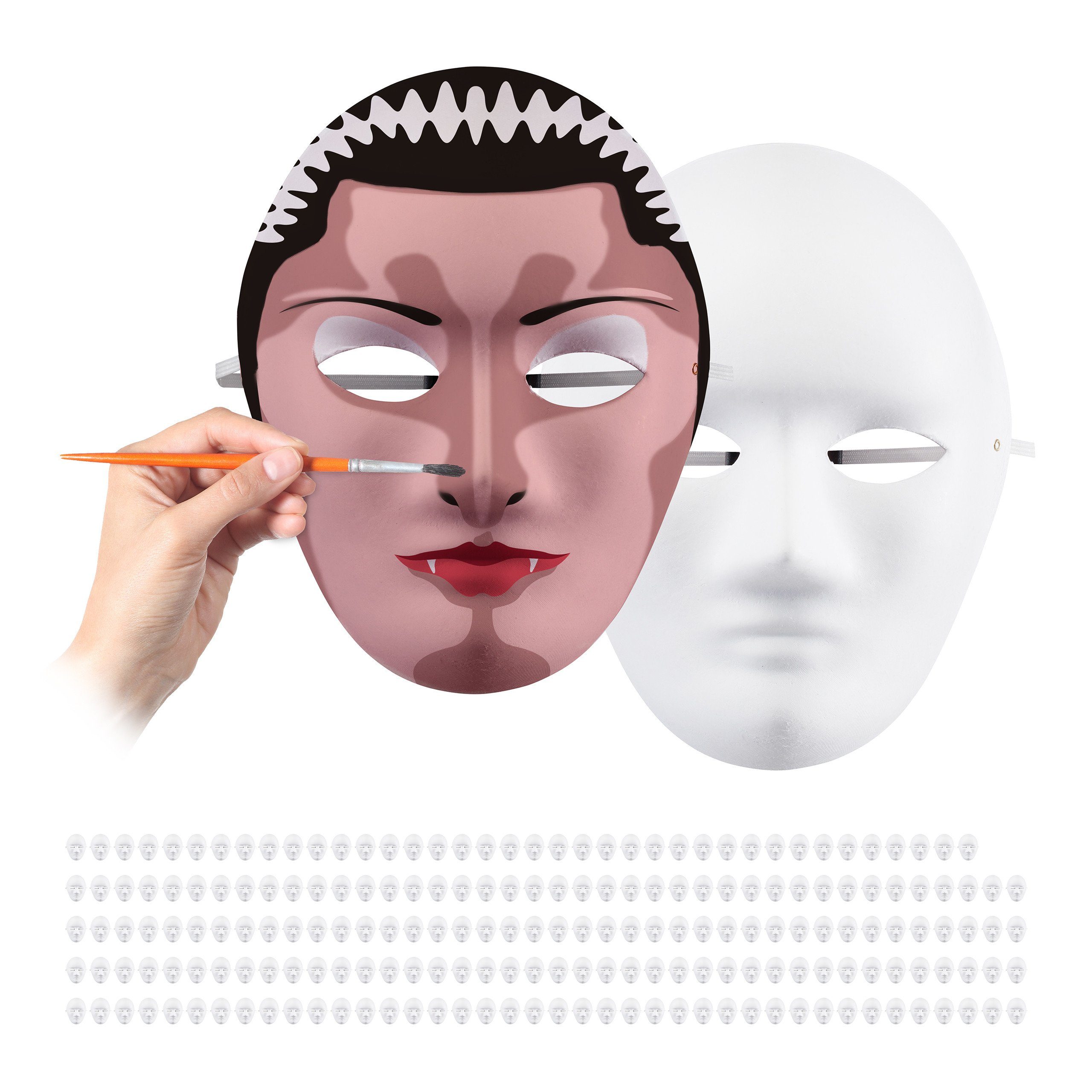 Kostüm 200 x Maske weiß
