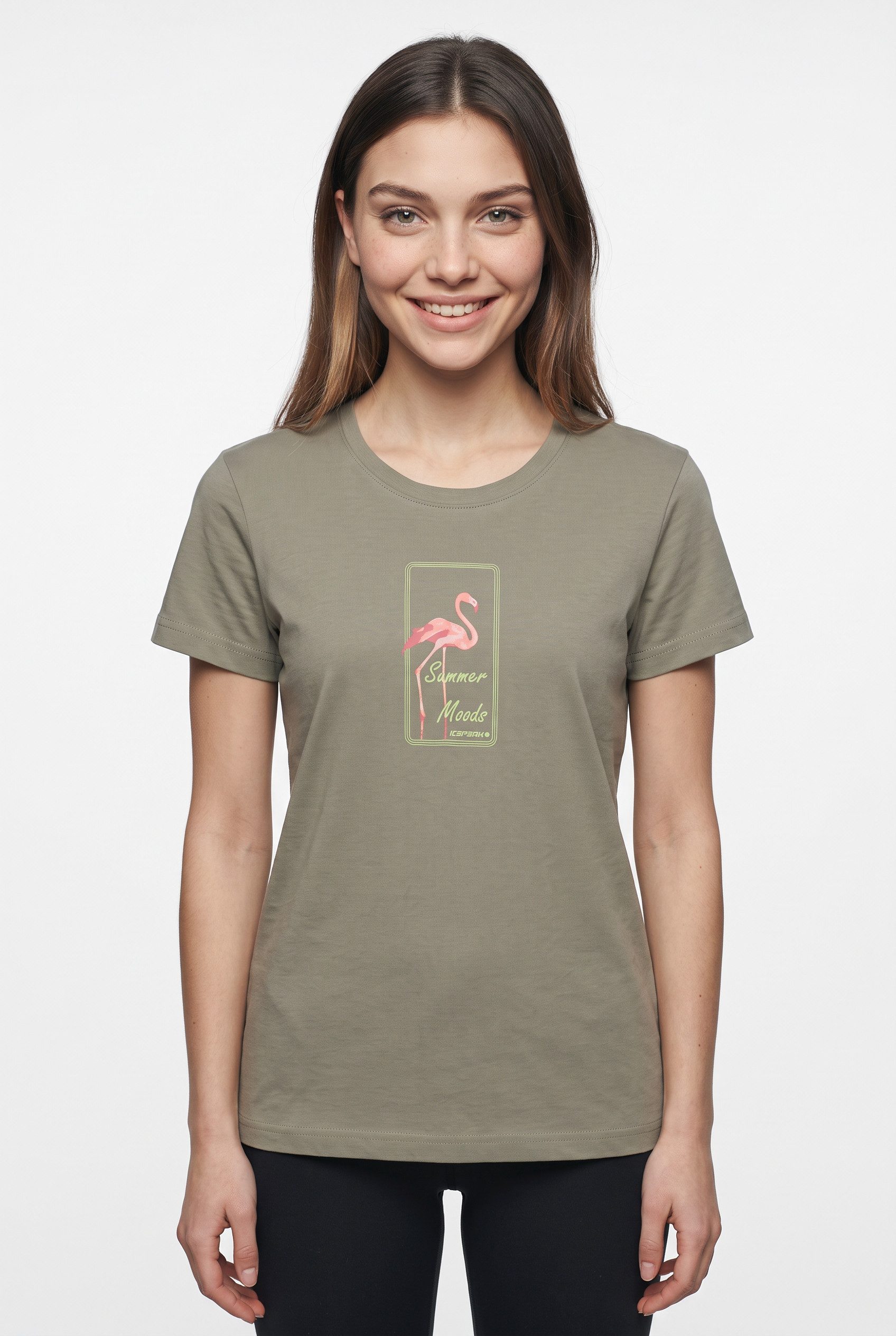 Icepeak T-Shirt D T-SHIRT MAKAWAO Kurzarm, mit Rundhalsausschnitt, aus Baumwolle, lässige Passform