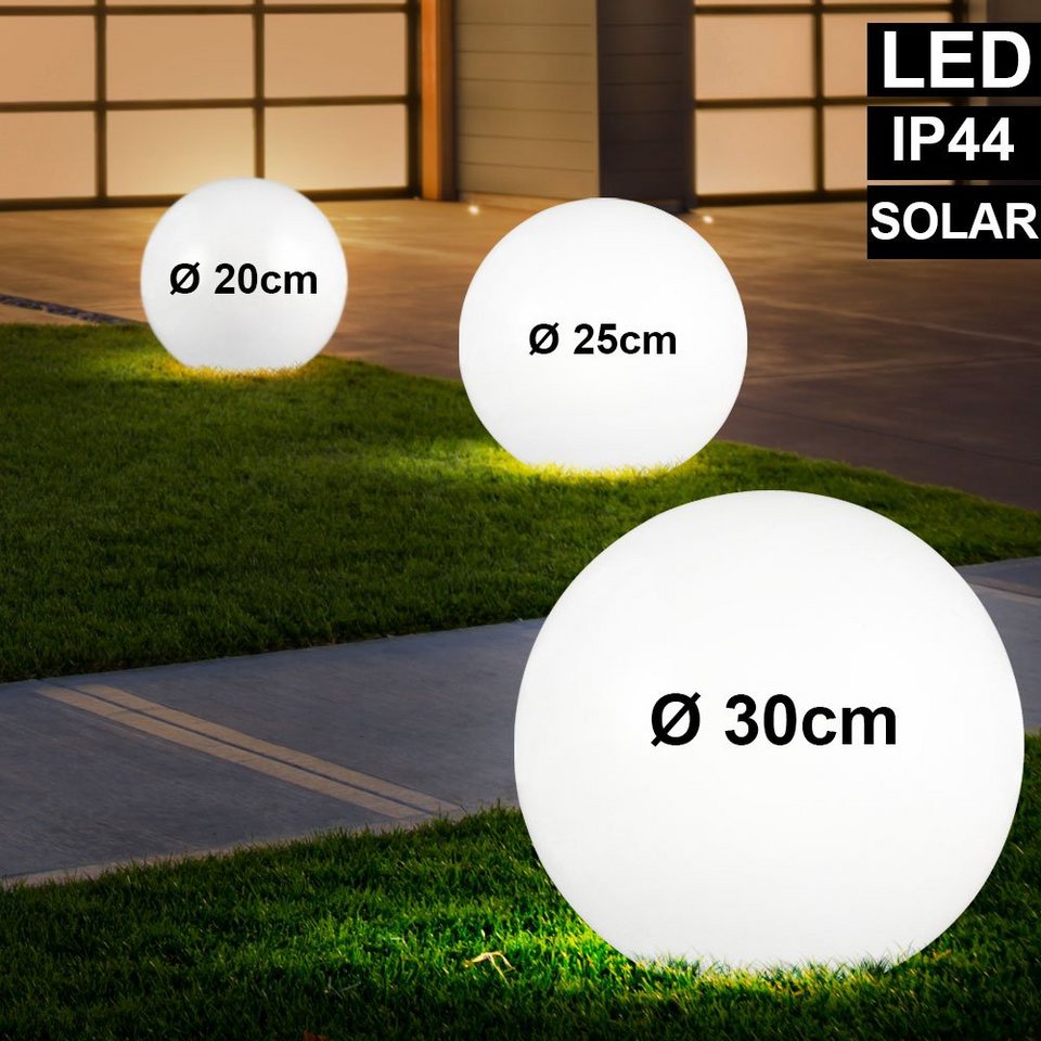 etc shop led gartenstrahler 3er set led solar kugel lampen weiss garten weg beleuchtung terrassen erdspiess aussen steck leuchten online kaufen otto