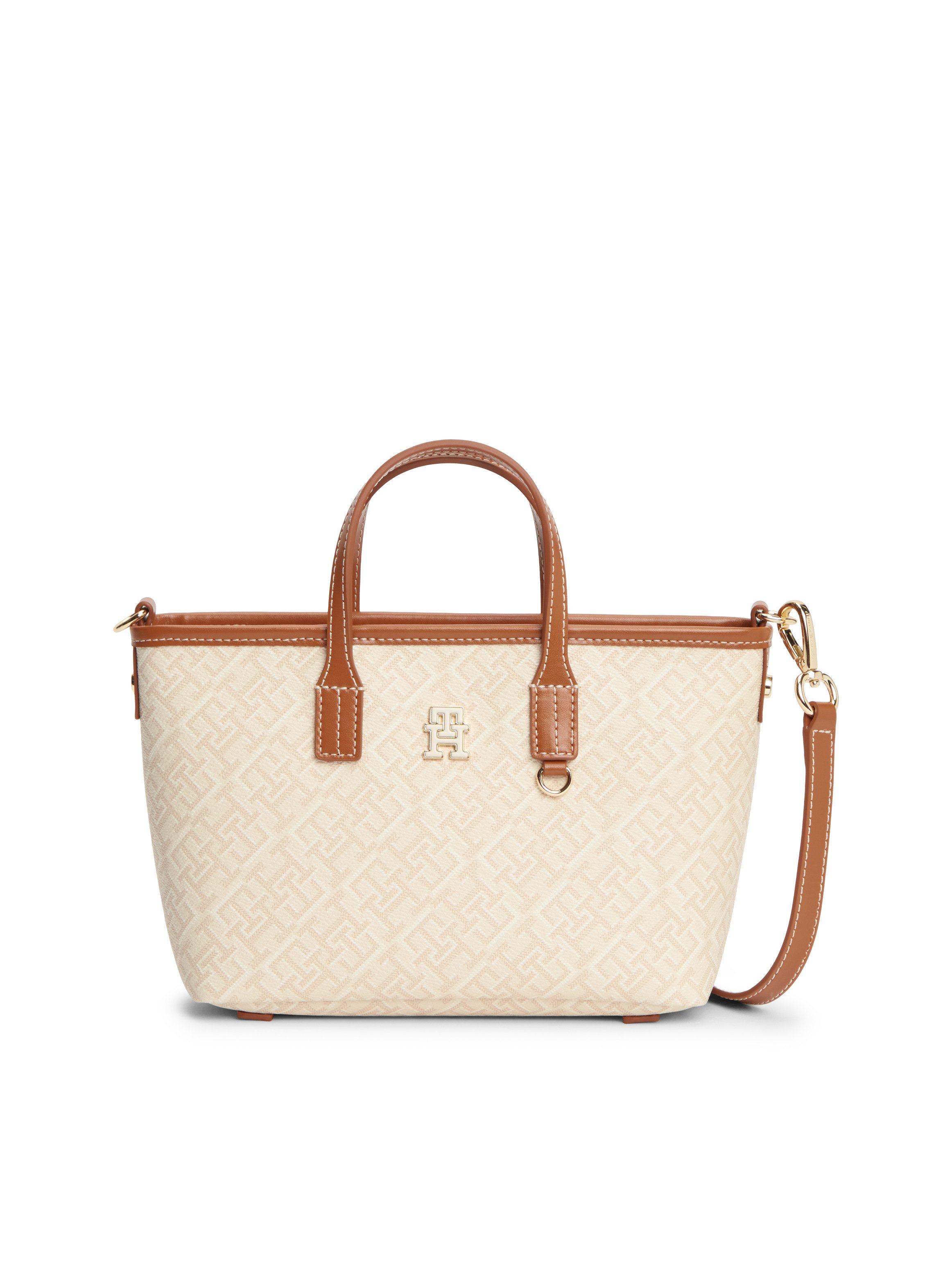Tommy Hilfiger Tragetasche TH MONOPLAY MINI TOTE LE, Damen Handtasche, Umhängetasche, Schultertasche mit TH-Allover-Druck