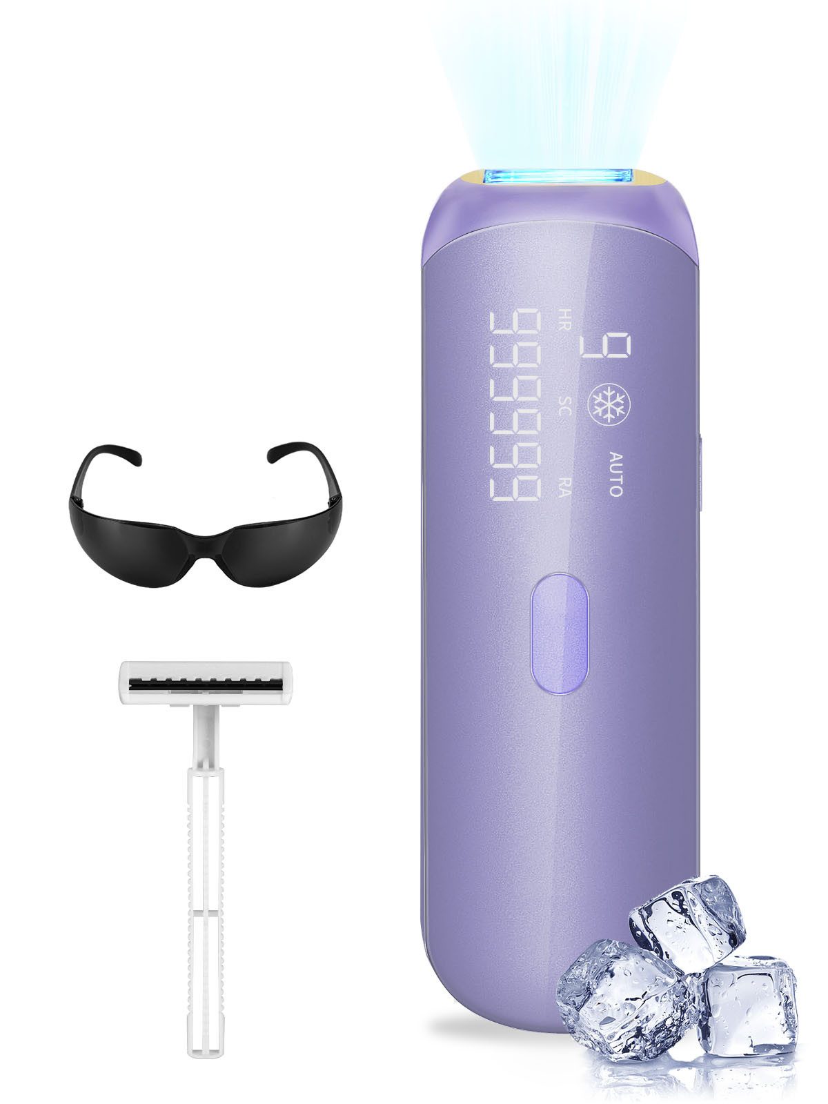 MCURO IPL-Haarentferner mit Eiskühlungsfunktion, Schmerzfrei & Hautfreundlich, 999999 Lichtimpulse, Effektive Laser-Haarentfernung 15J/3,3cm² & 510-1200nm Wellenlänge, IPL-Haarentfernungsgerät für Männer, Frauen, Achseln, Beine, Körper