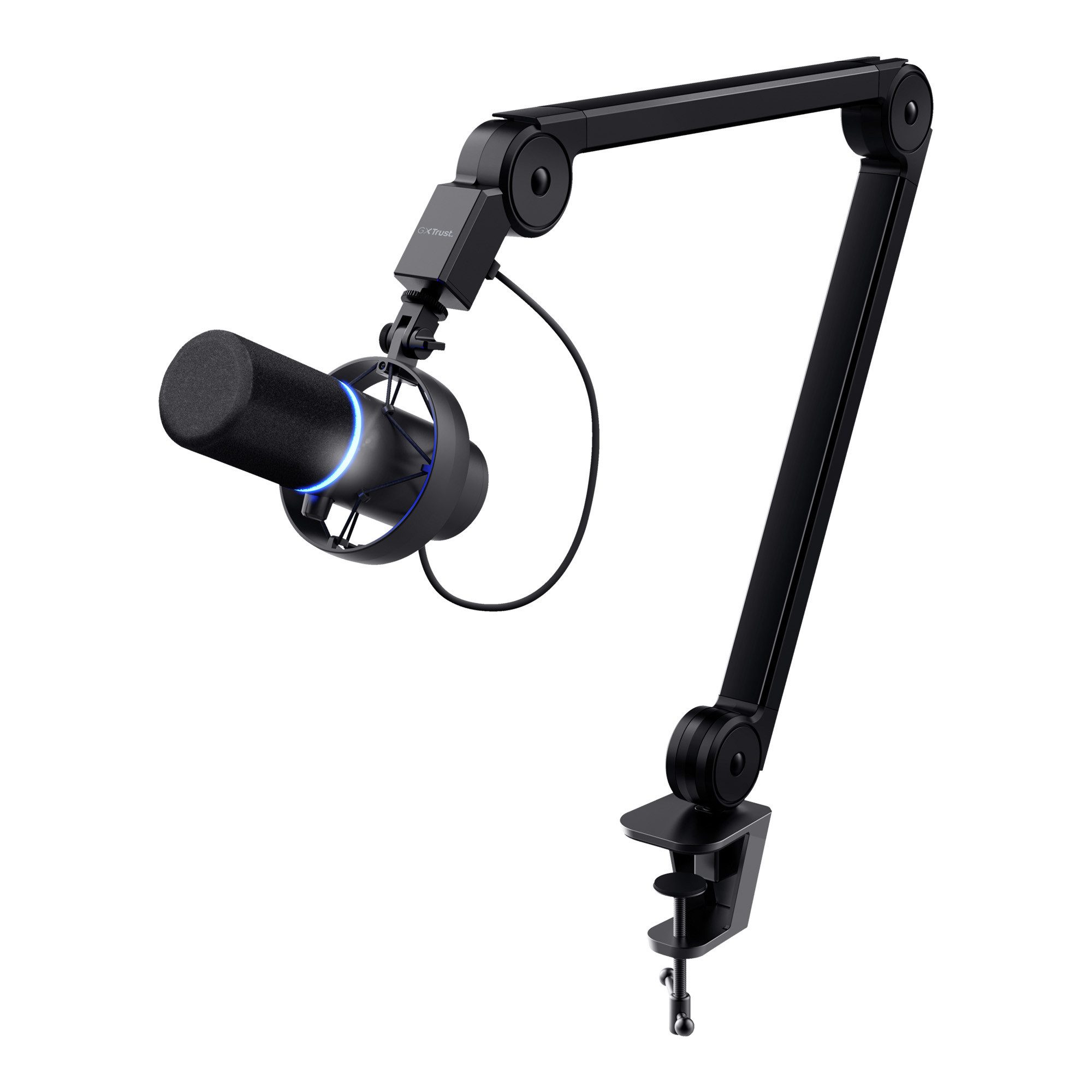 Trust Mikrofon GXT 255+ Onyx USB Streaming Mikrofon mit Arm für PC Podcast
