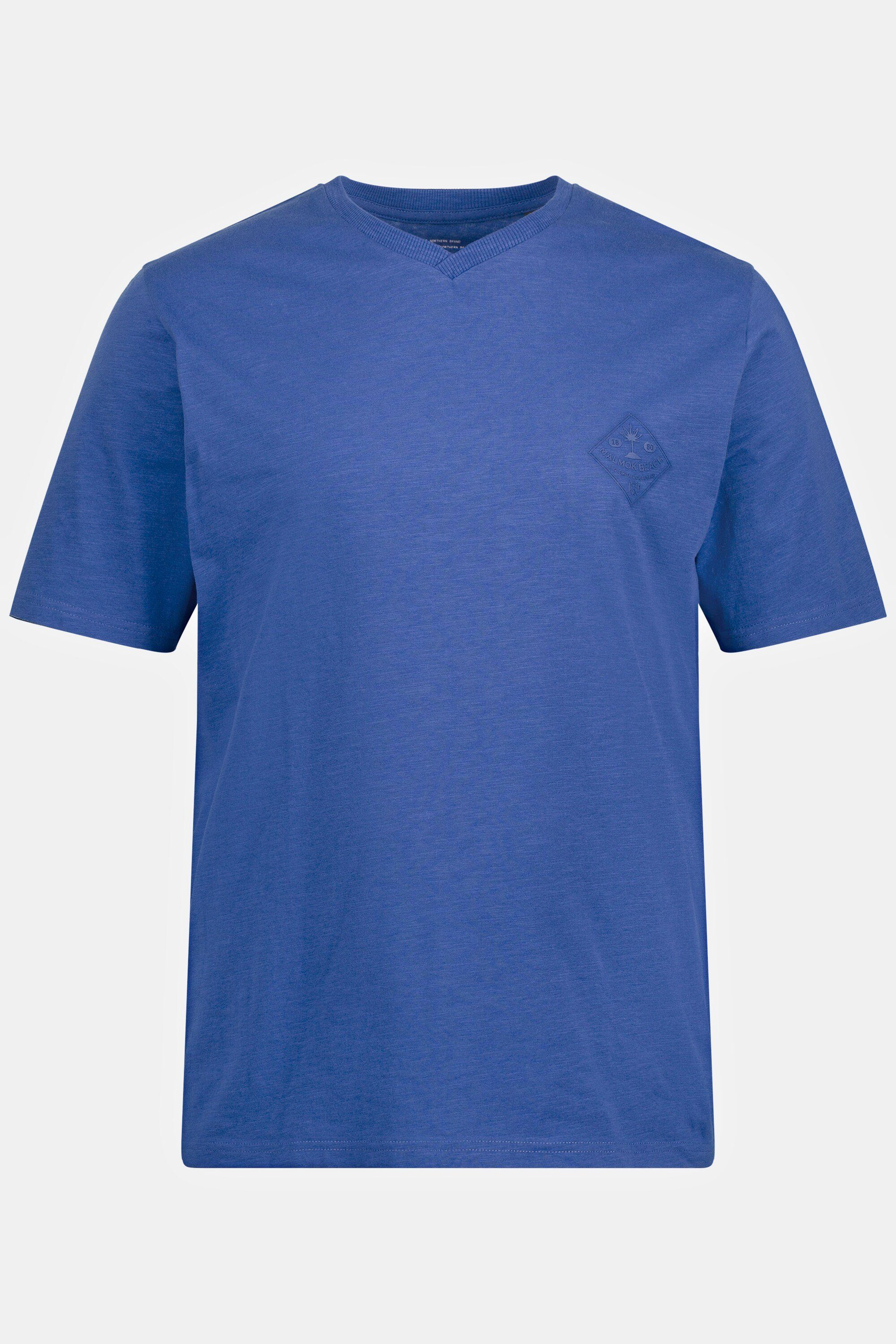 T-Shirt blau T-Shirt JP1880 Halbarm V-Ausschnitt