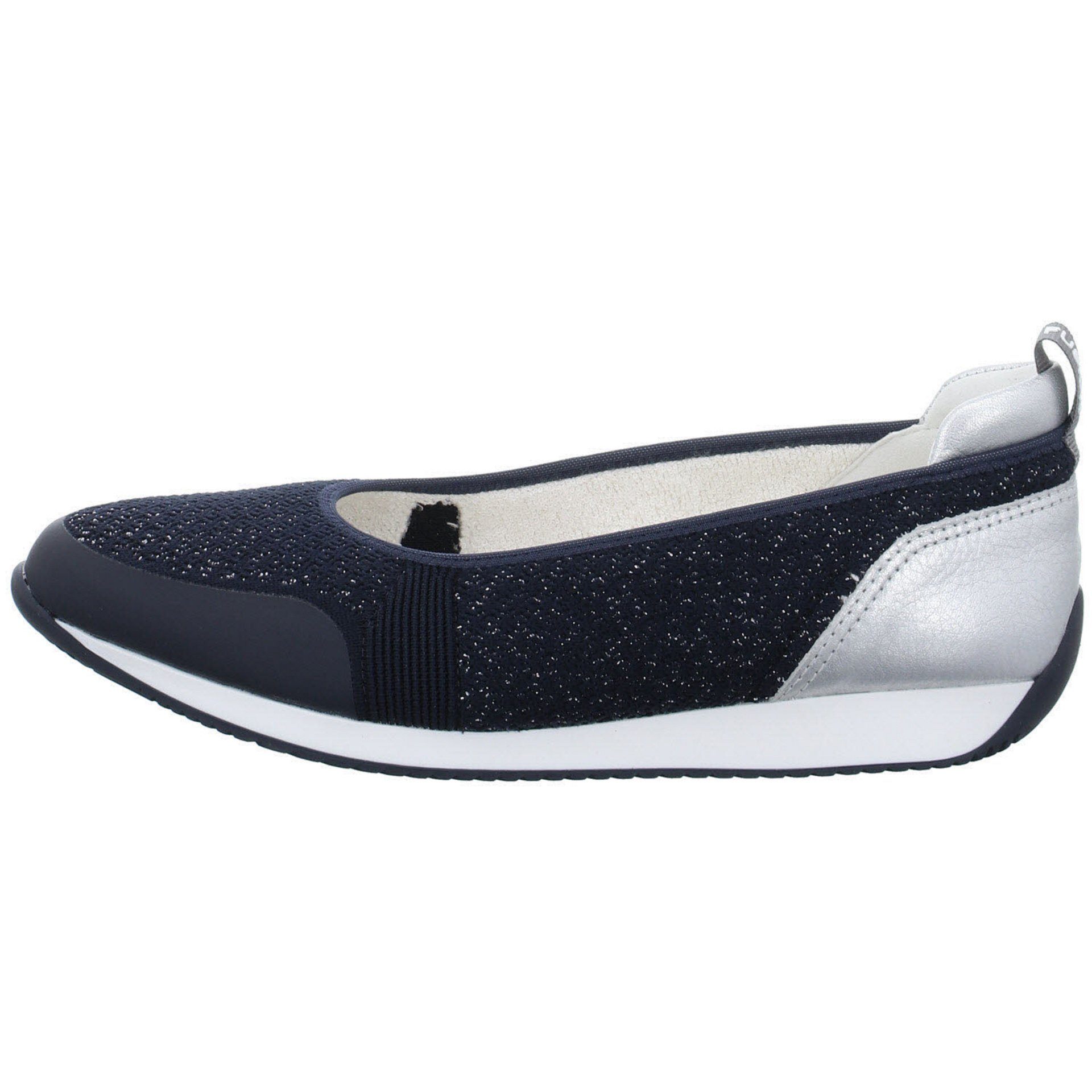 Ara Ballerina Ballerina Porto Leder-/Textilkombination Fusion Kombi sonst Ballerinas 4 Schuhe blau