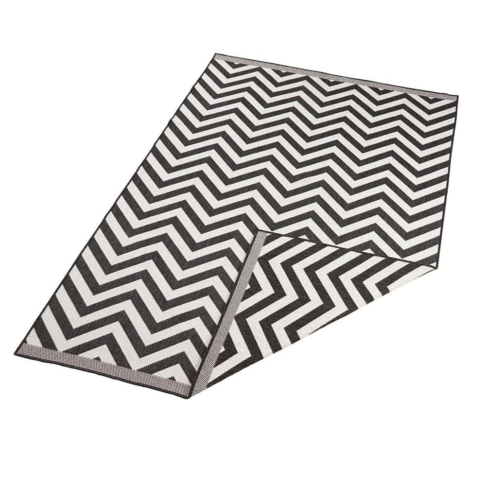 NORTHRUGS Teppich In- & Outdoor Wendeteppich Palma Schwarz Creme, rechtecki günstig online kaufen