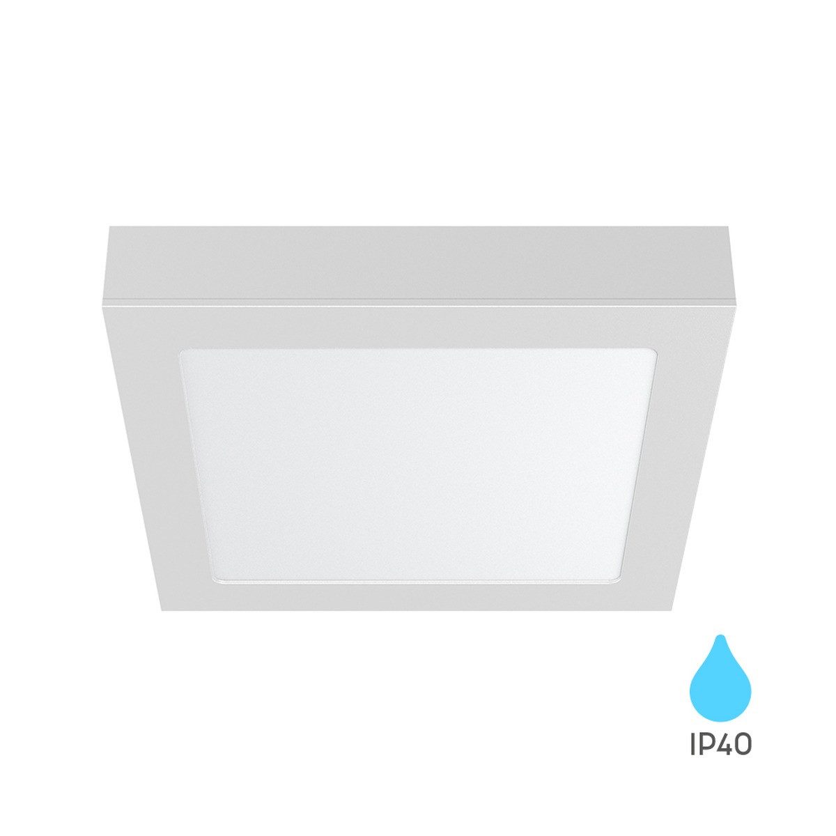 Braytron LED Deckenleuchte Aufbau Eckig 22,7cm 18W 1760lm IP40 Flach Wohnzimmer Küche Flur Büro, LED fest integriert, Warmweiß, mit Rahmen