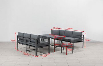 Gardissimo Gartenlounge-Set Lima Lounge / Aluminium / Gartenmöbelset / Outdoor / Möbel, UV-beständig