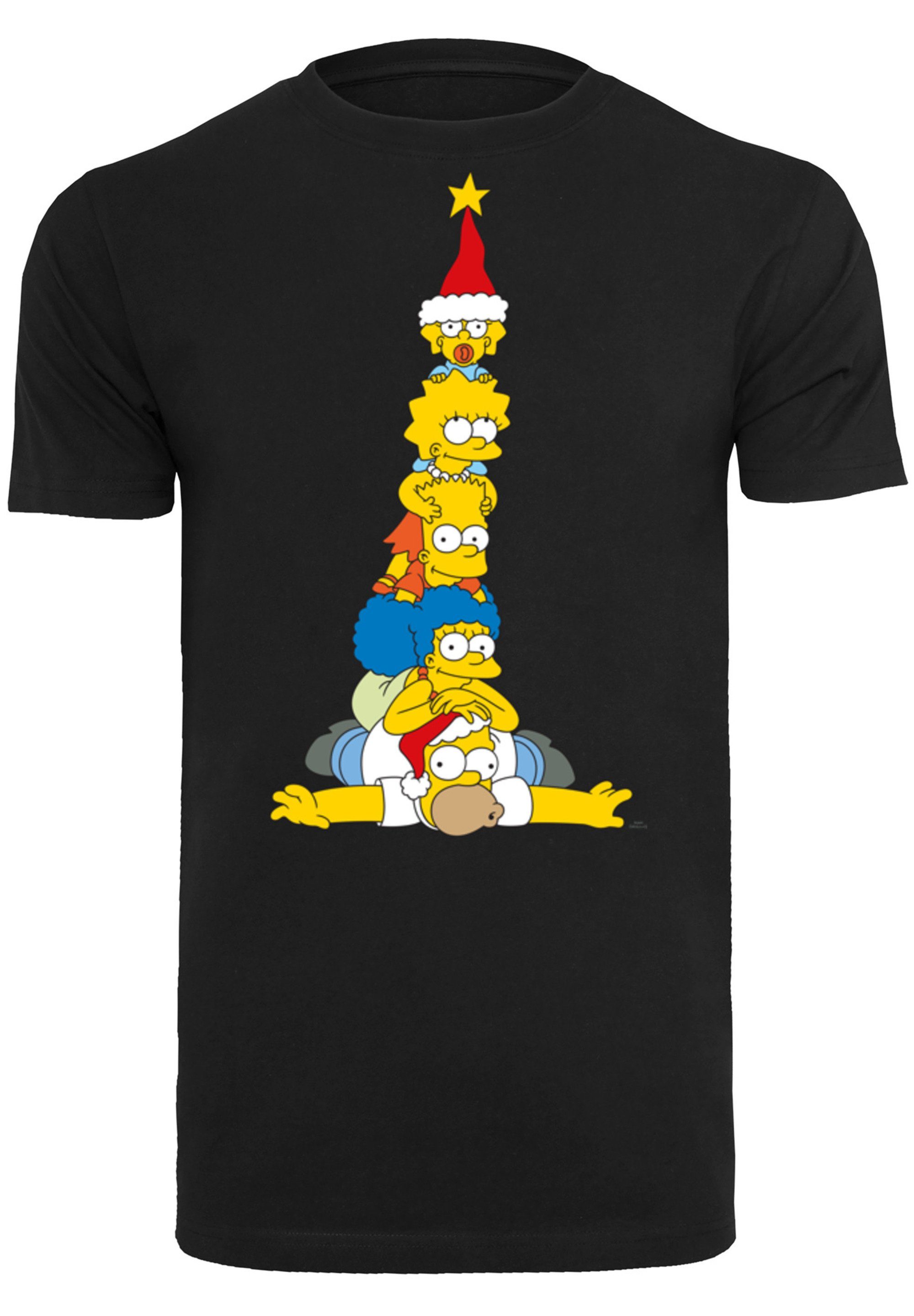 The Print Weihnachtsbaum Christmas Simpsons Family T-Shirt schwarz F4NT4STIC