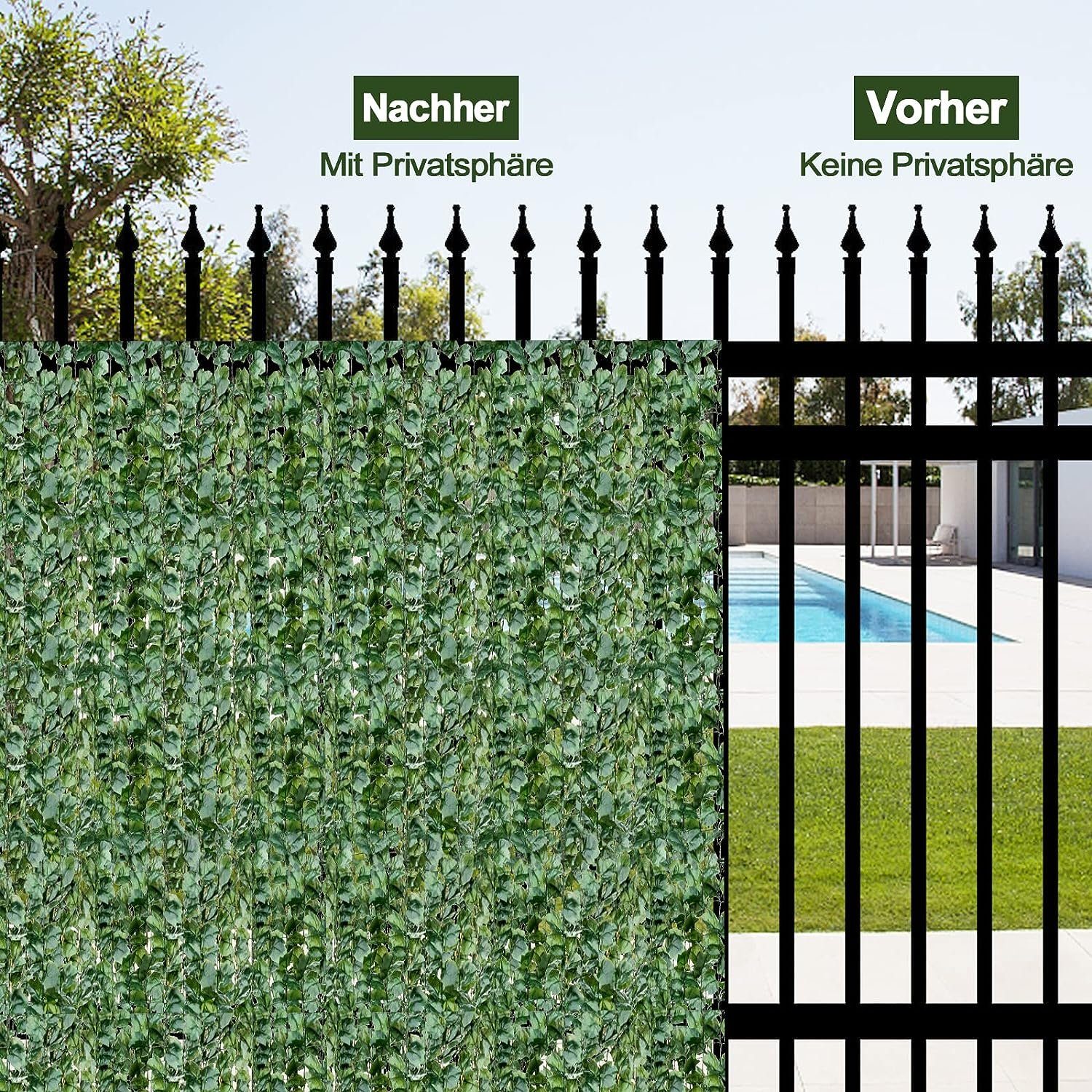 Kunstpflanze Efeu, COSTWAY, Höhe 150 cm, Pflanzenwand, Sichtschutz, L: 240c günstig online kaufen