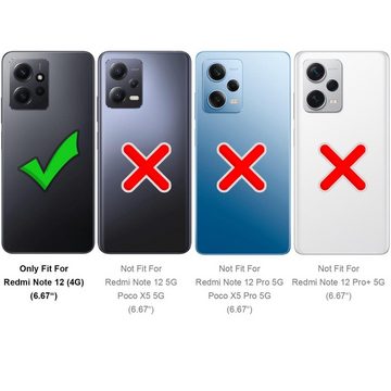 CoolGadget Handyhülle Armor Shield Case für Xiaomi Redmi Note 12 (4G) 6,67 Zoll, Outdoor Cover Magnet Ringhalterung Handy Hülle für Redmi Note 12 (4G)