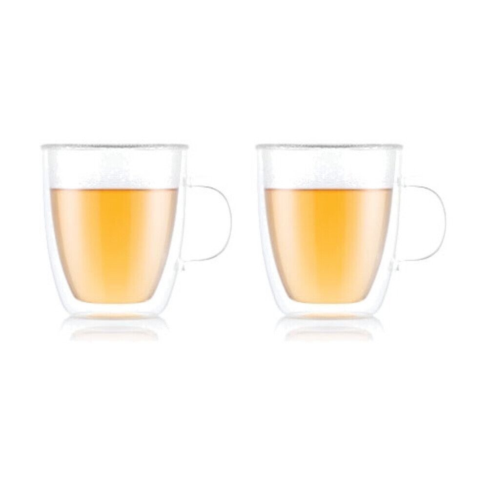 Bodum Tasse Jumbo Tasse 0,45 l 2 Stück Bistro, 2-tlg., Borosilikatglas, Silikon, Jumbo Tasse, 2-tlg., 0,45 l, Borosilikatglas