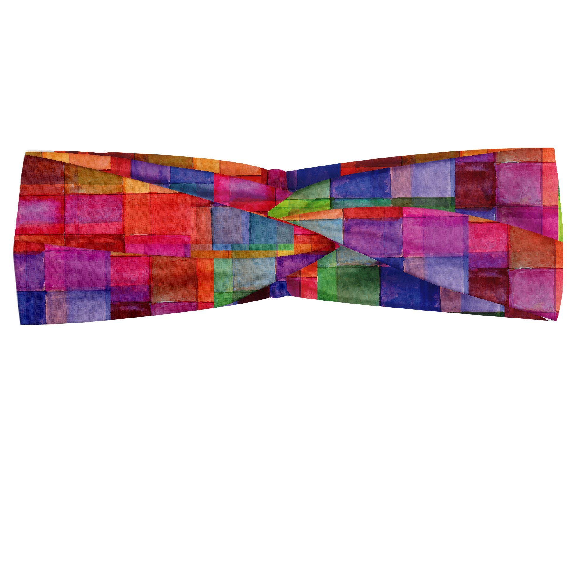 Abakuhaus Stirnband Elastisch und Angenehme alltags accessories Abstrakt Regenbogen-Farben-Quadrate