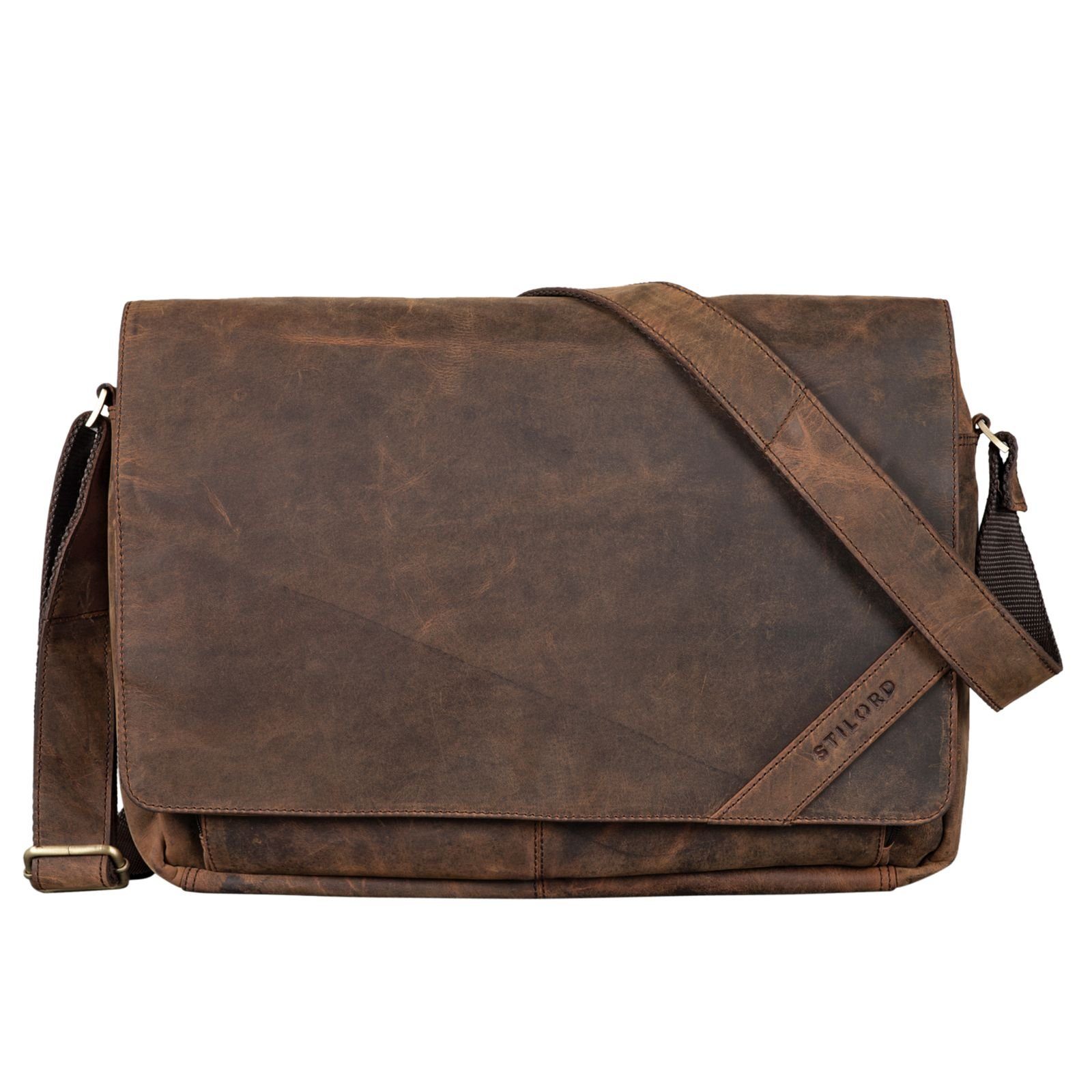 STILORD Laptoptasche "Nick" Umhängetasche Leder Herren Damen