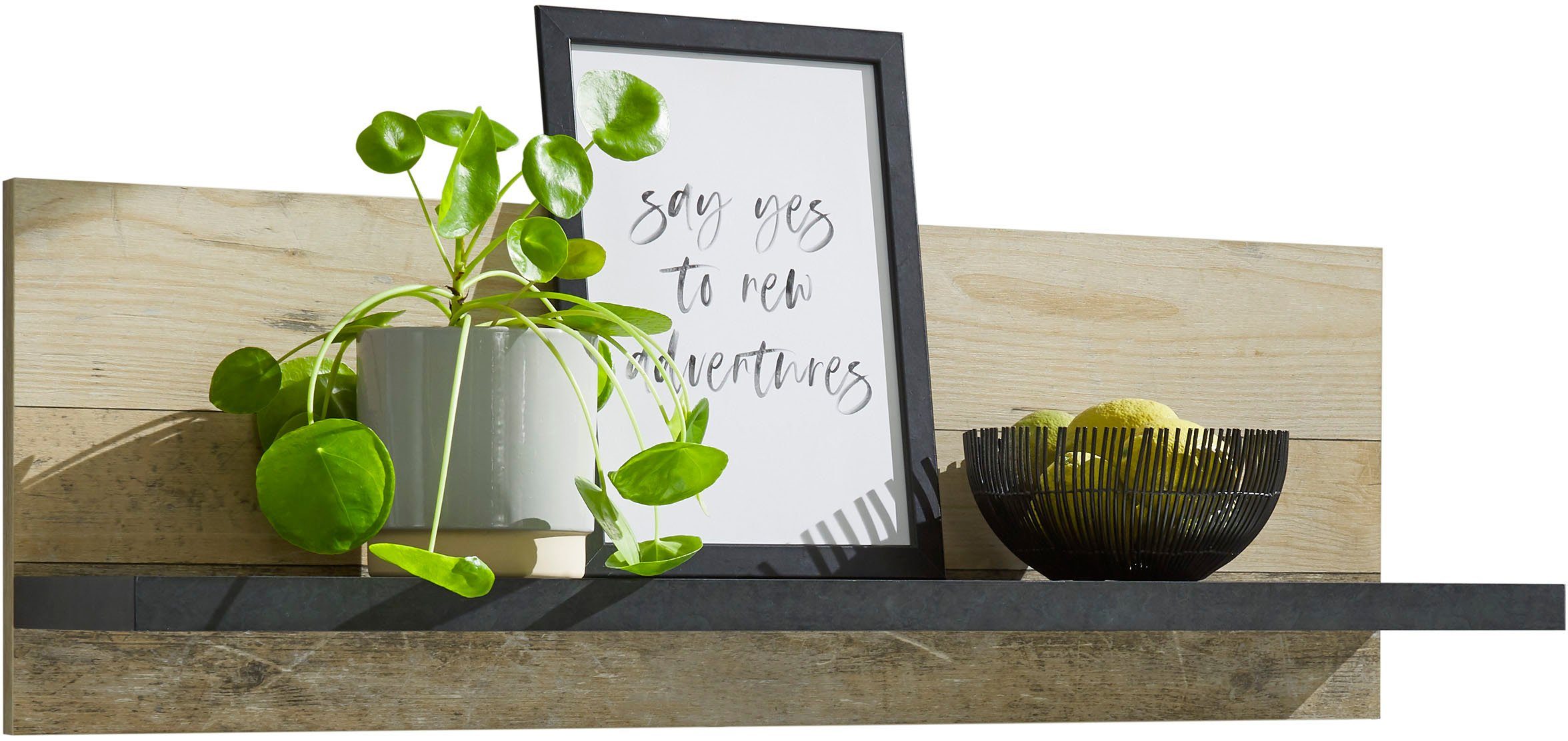 Home affaire Wandregal Sherwood, Breite 90 cm, in modernem Holz Dekor, 28 mm starke Ablageböden