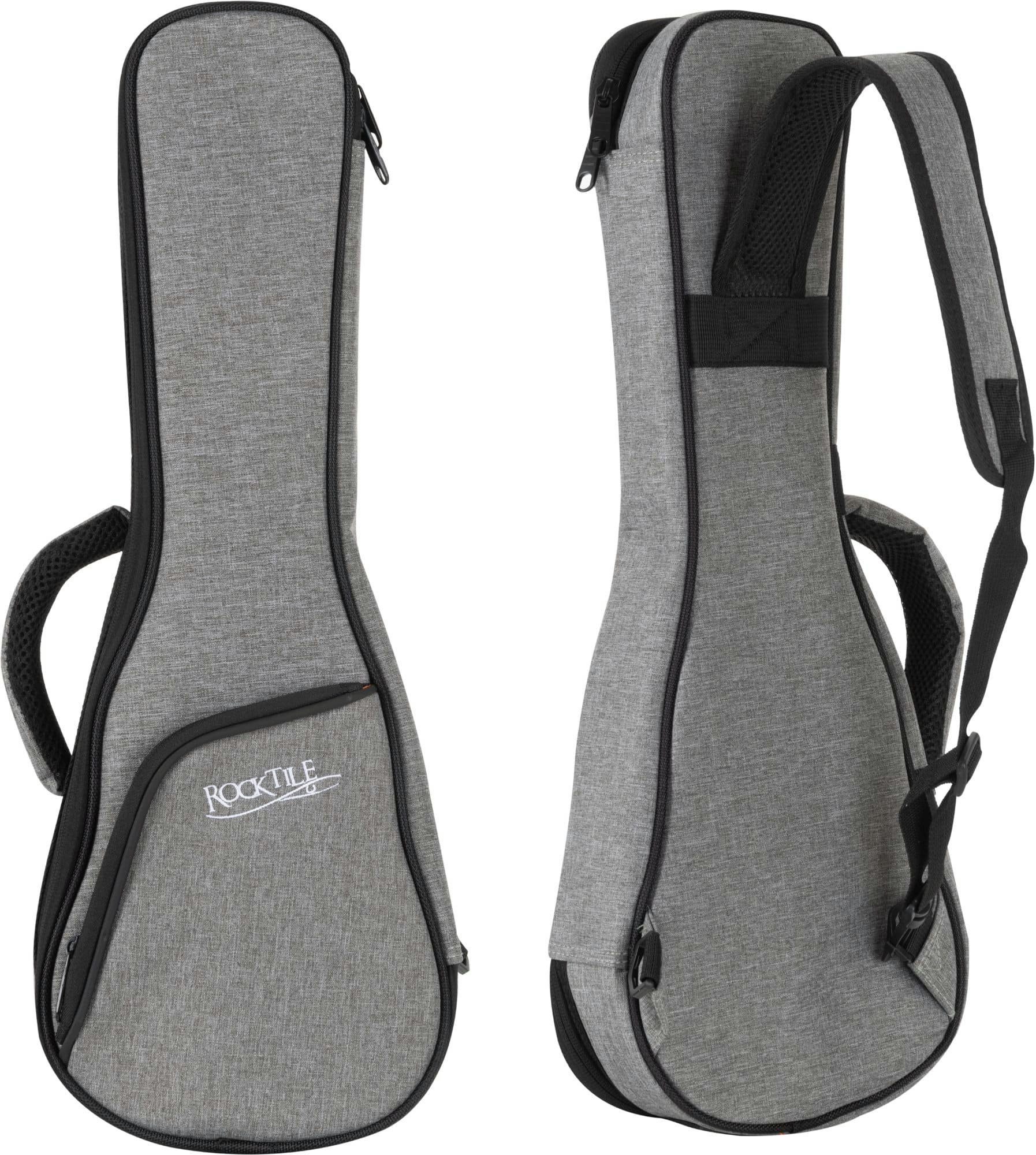 Rocktile Gitarrentasche Tasche für Sopran-Ukulele Grau, Gigbag & reißfestes, wasserabweisendes Außenmaterial