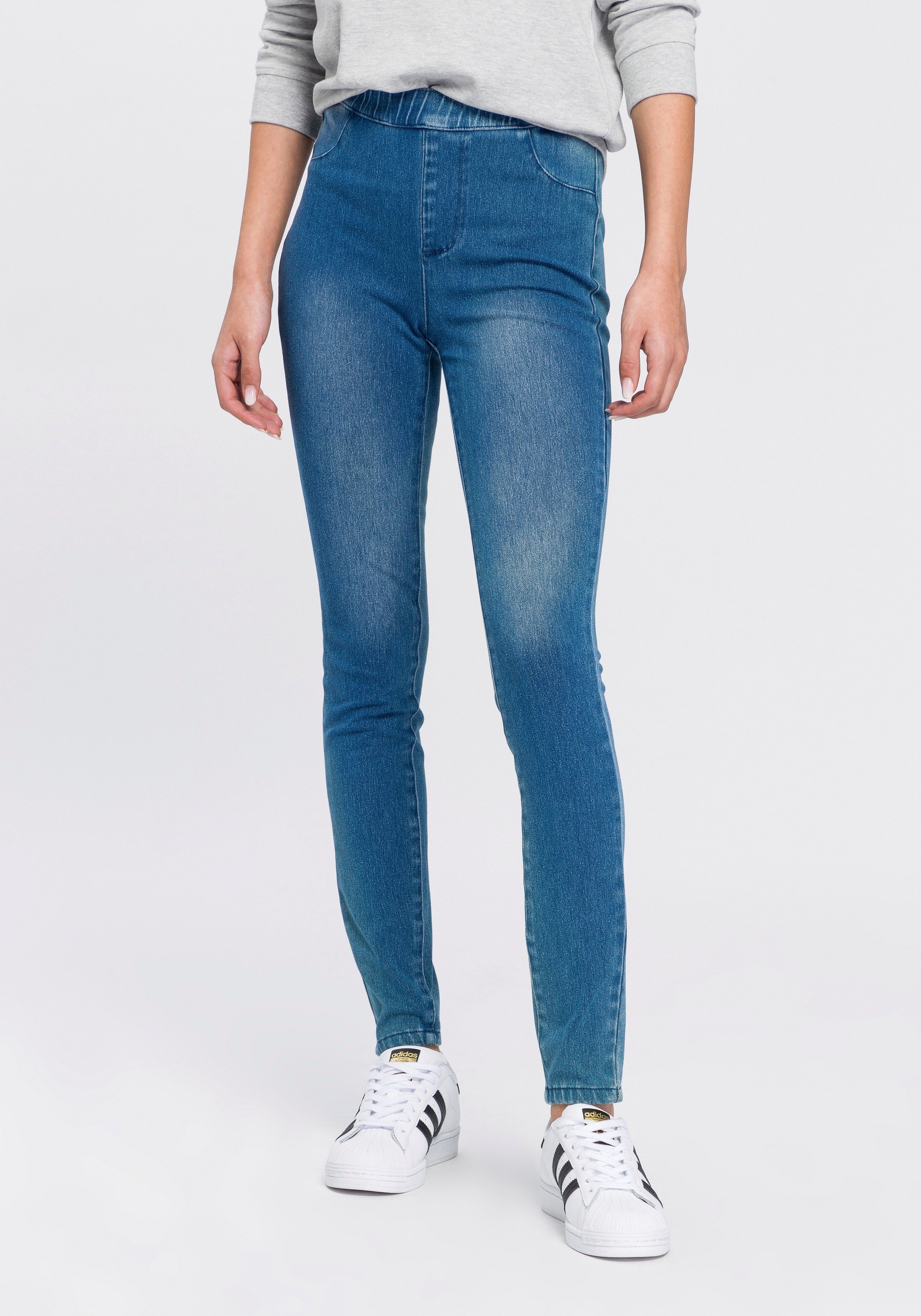 Arizona Jogg Pants High Waist extra-eng geschnitten, knöchellange Beinform, hoher Bund
