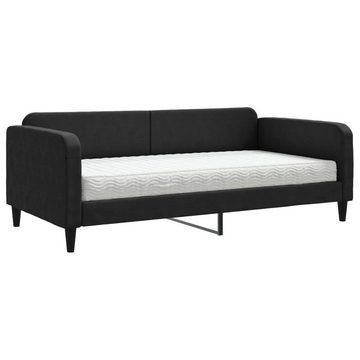 furnicato Bett Tagesbett mit Matratze Schwarz 100x200 cm Stoff