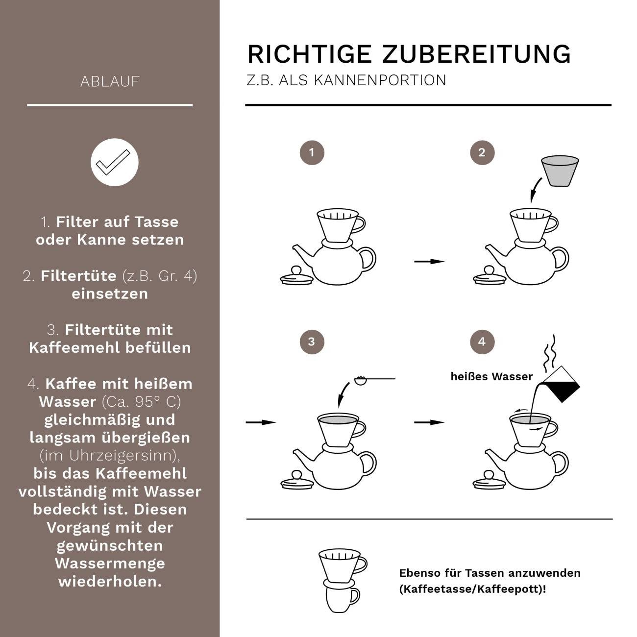 Creano Handfilter Creano Porzellan Kaffeefilter - Größe 4 für Filtertüten Gr. 1x4 - Rot, Porzellan, für Filtergröße 4