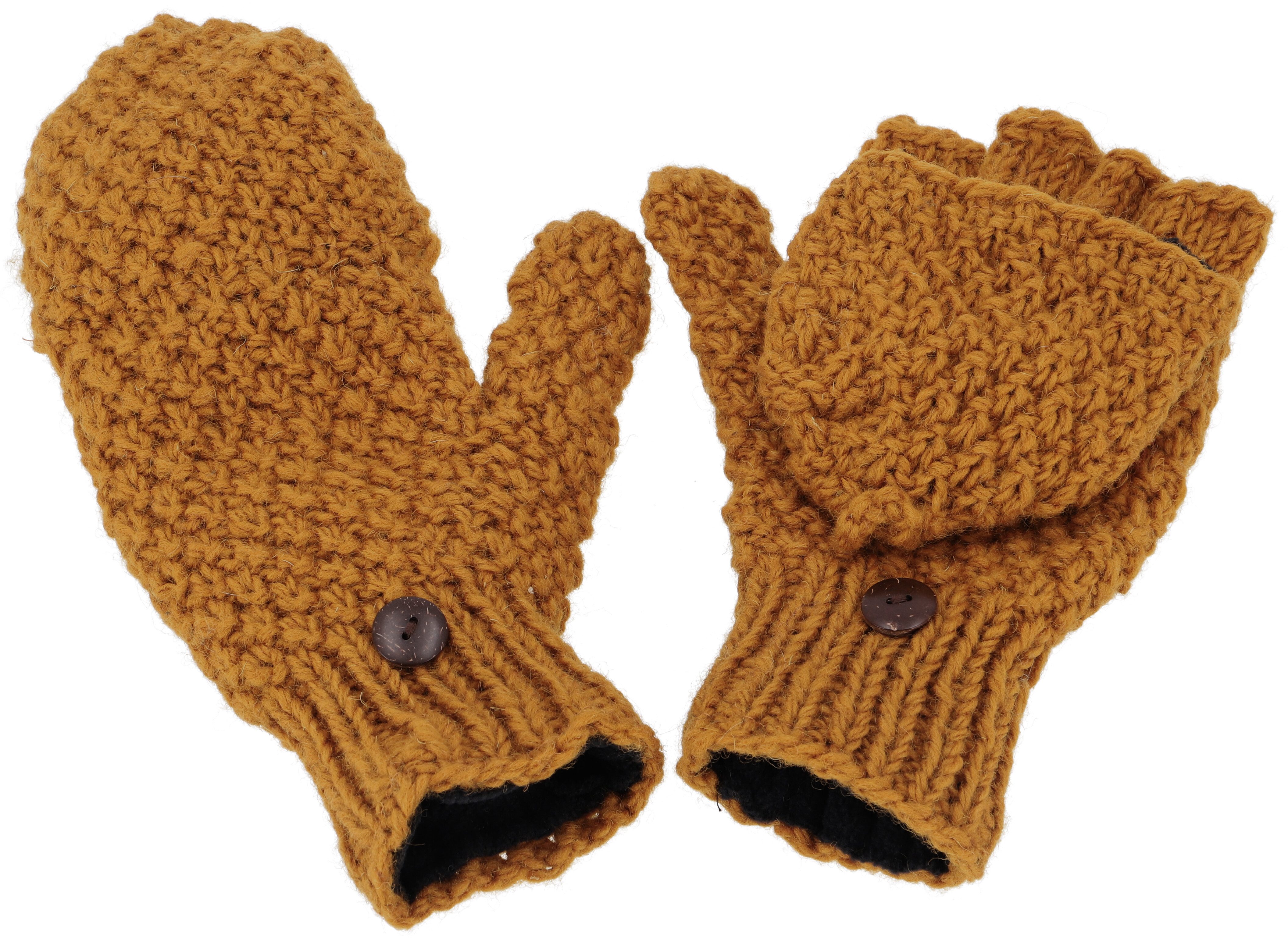 Guru-Shop Strickhandschuhe Handgestrickte Klapphandschuhe,.. günstig online kaufen