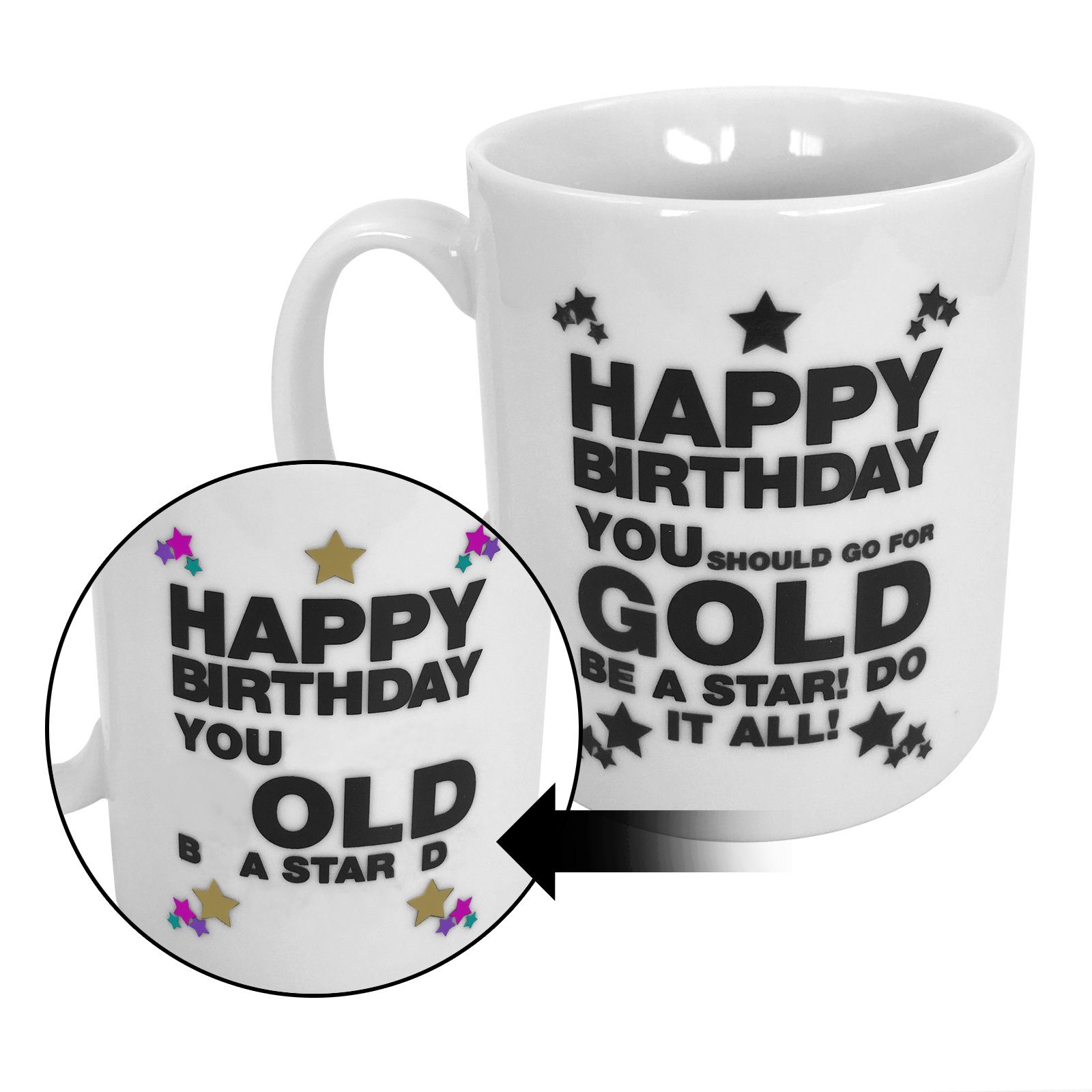 EAXUS Thermotasse Scherzgeschenk Kaffeetasse Lustiger Spruch