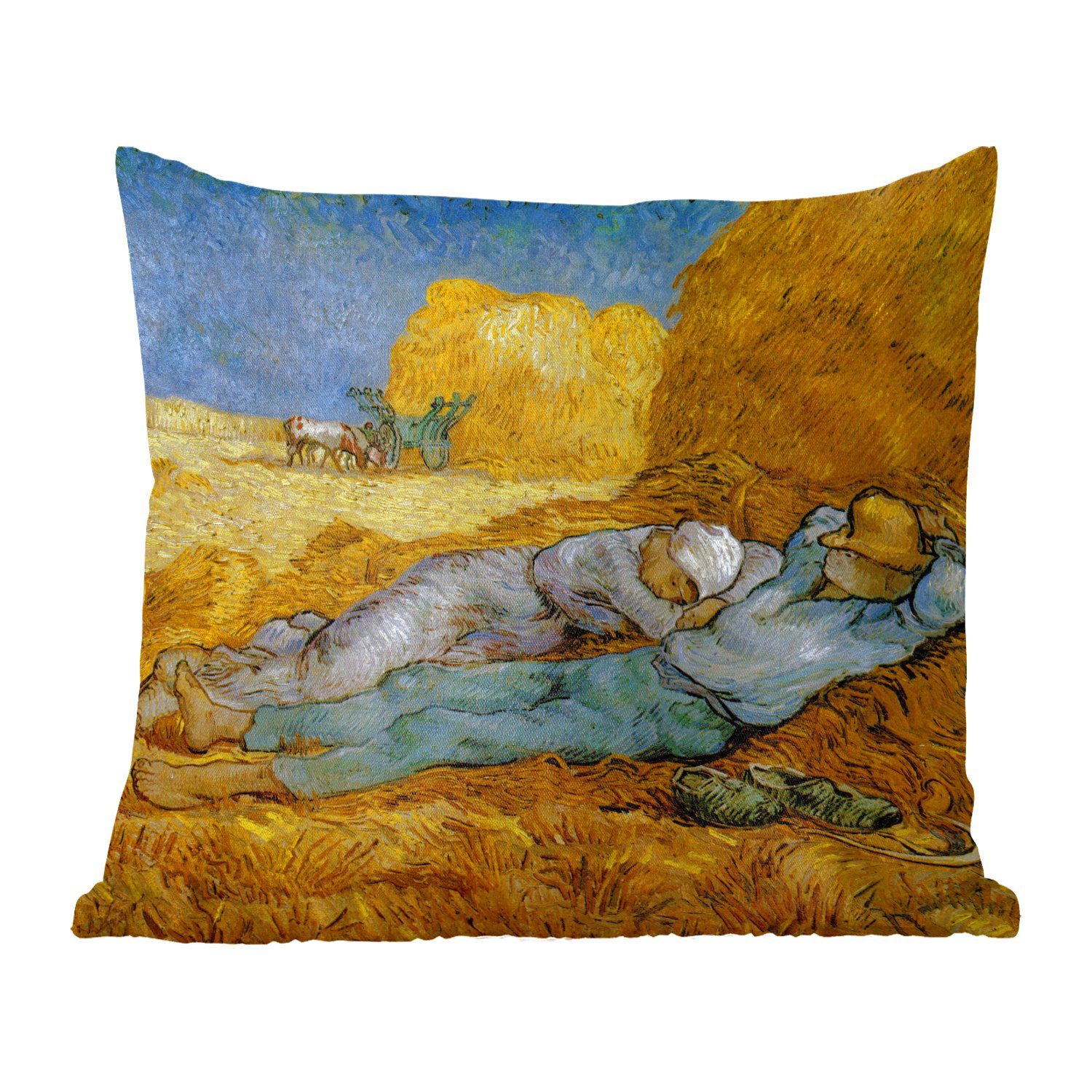 Gemälde Zierkissen Deko, Sofakissen MuchoWow Vincent van Siesta Schlafzimmer, Füllung von Dekokissen Die - für mit Wohzimmer, Gogh,