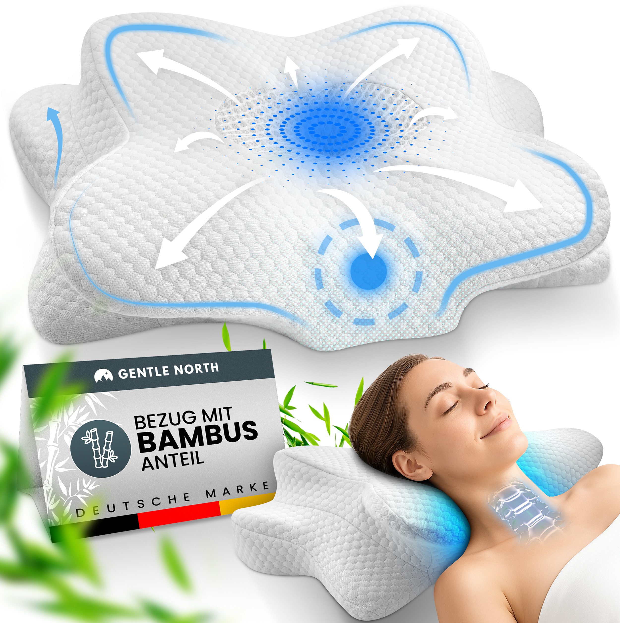 Gentle North Nackenstützkissen Orthopädisches Nackenstützkissen aus hochwertigem Memory Foam