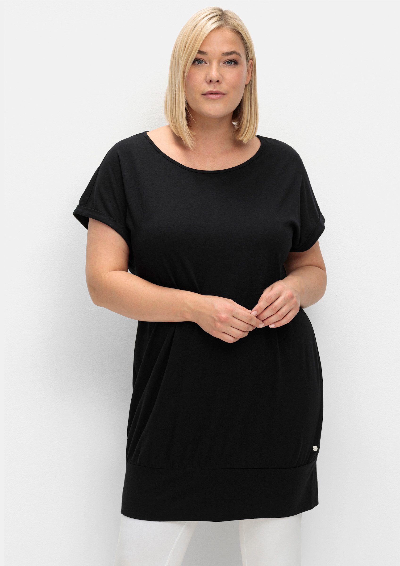 Sheego T-Shirt Oversize-Shirt . mit breitem Saumbündchen günstig online kaufen