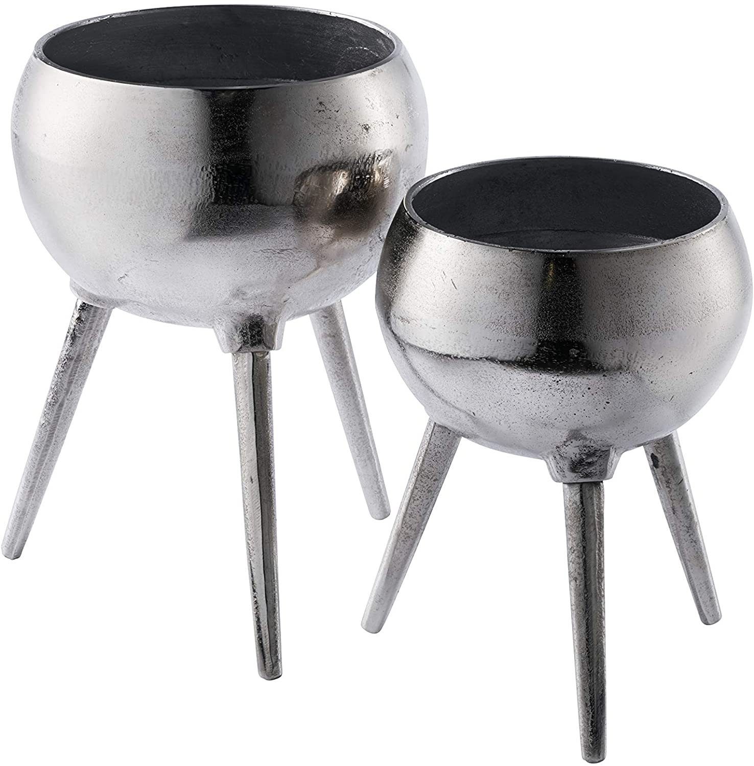 Dekovase Vase Blumenvase Gefäß Pokalvase Dekovase Pflanztopf Aluminium Silb günstig online kaufen