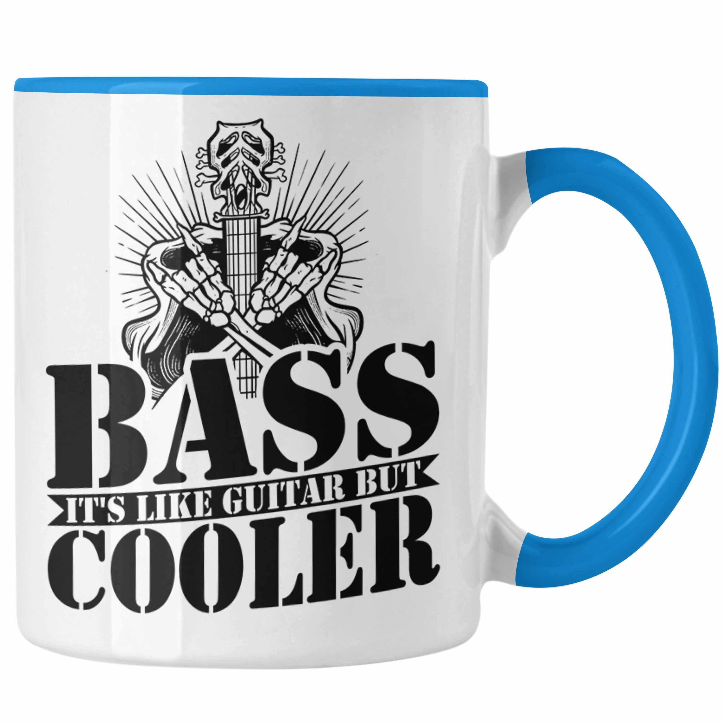 Trendation Tasse Bassist Tasse Geschenk Bass-Spieler Geschenkidee Kaffee-Becher Bass It Blau