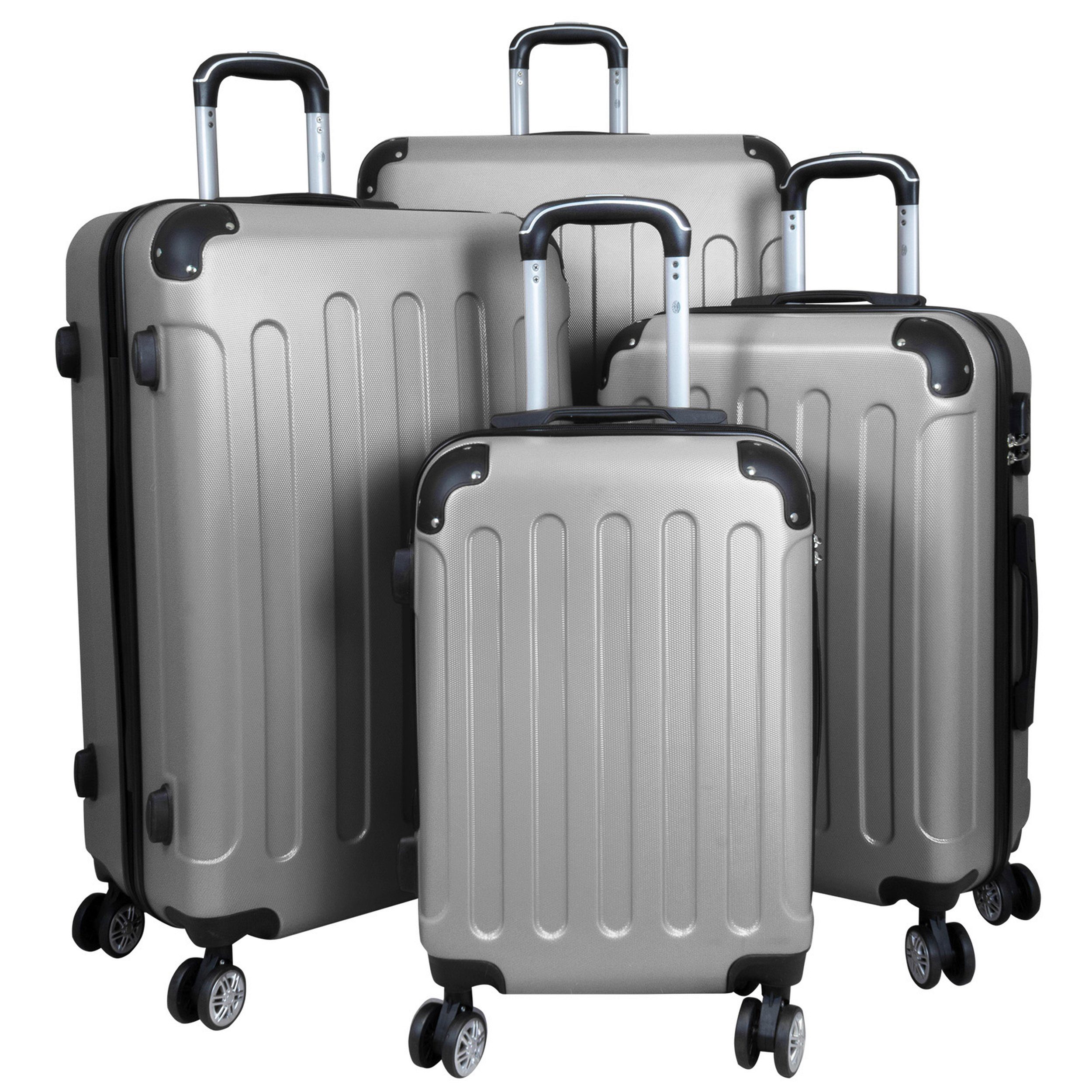 MONOPOL® Trolleyset 4-tlg. - 87-77-67-55cm 4 Rollen - anthrazit, silber, blau, rot