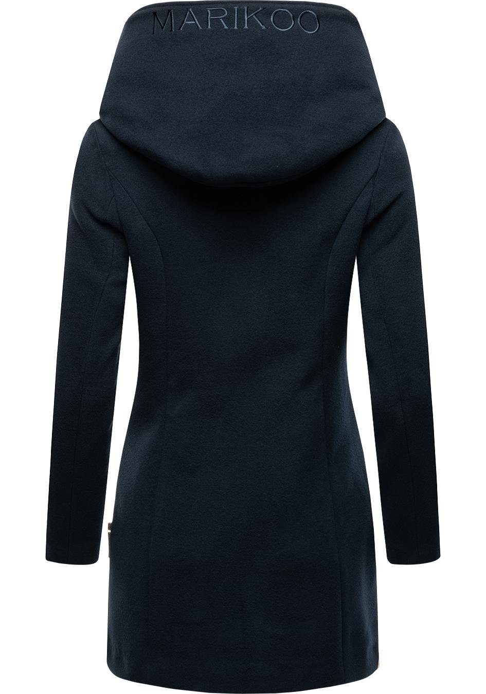 Marikoo Wintermantel Maikoo hochwertiger Mantel in Wollmantel-Optik mit großer Kapuze