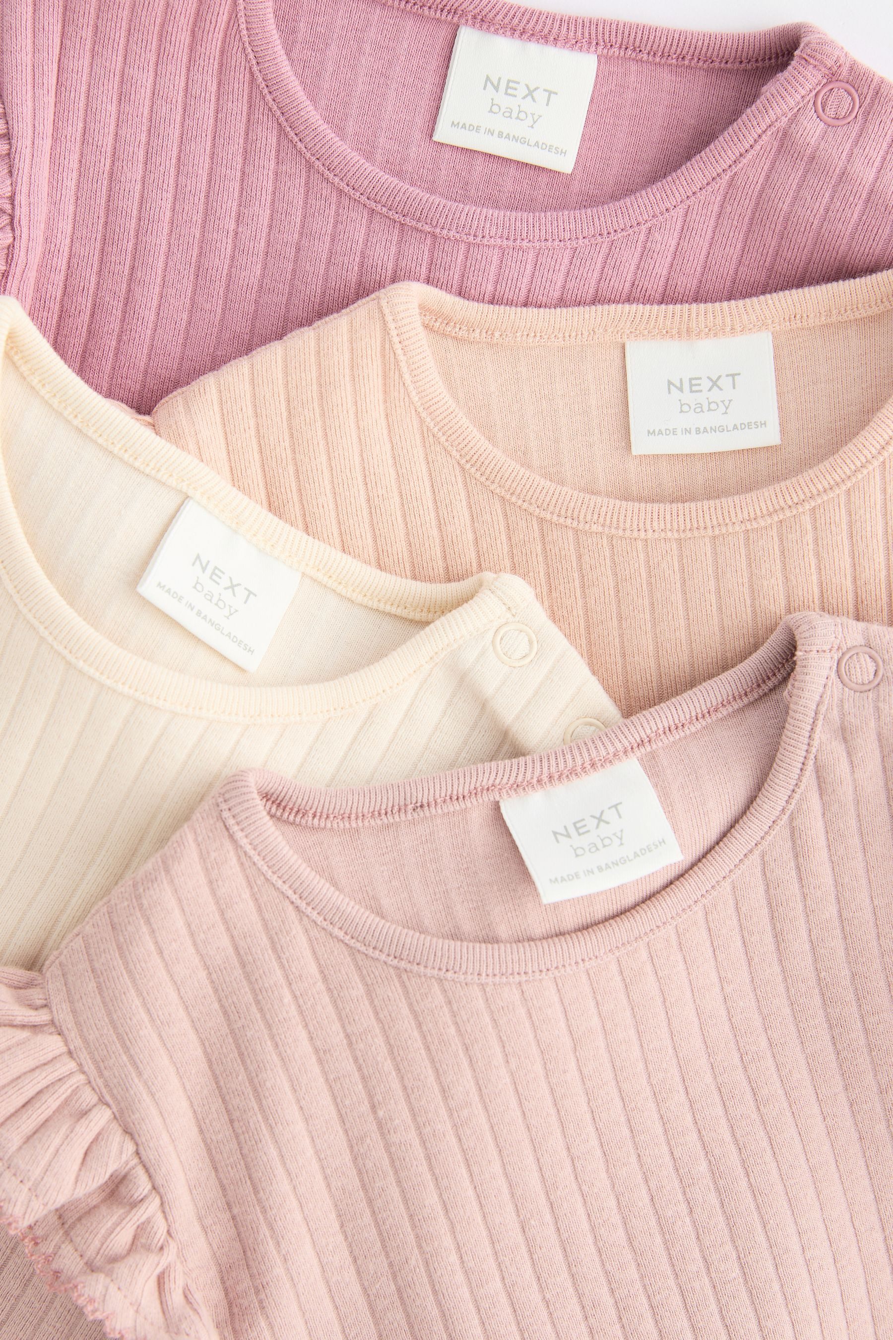 Next Langarmbody Baby Langarm-Bodysuits mit Rüschen im 4er-Pack (4-tlg)