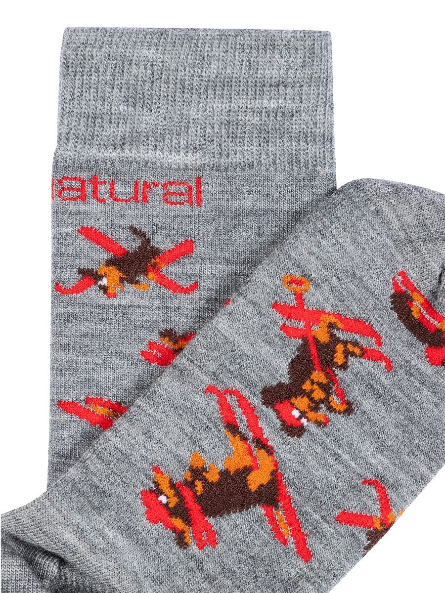 SUPER.NATURAL Sportsocken weich aus Merino DACHSHUND SOCKS 2-PACK mit Dackel-Motiv