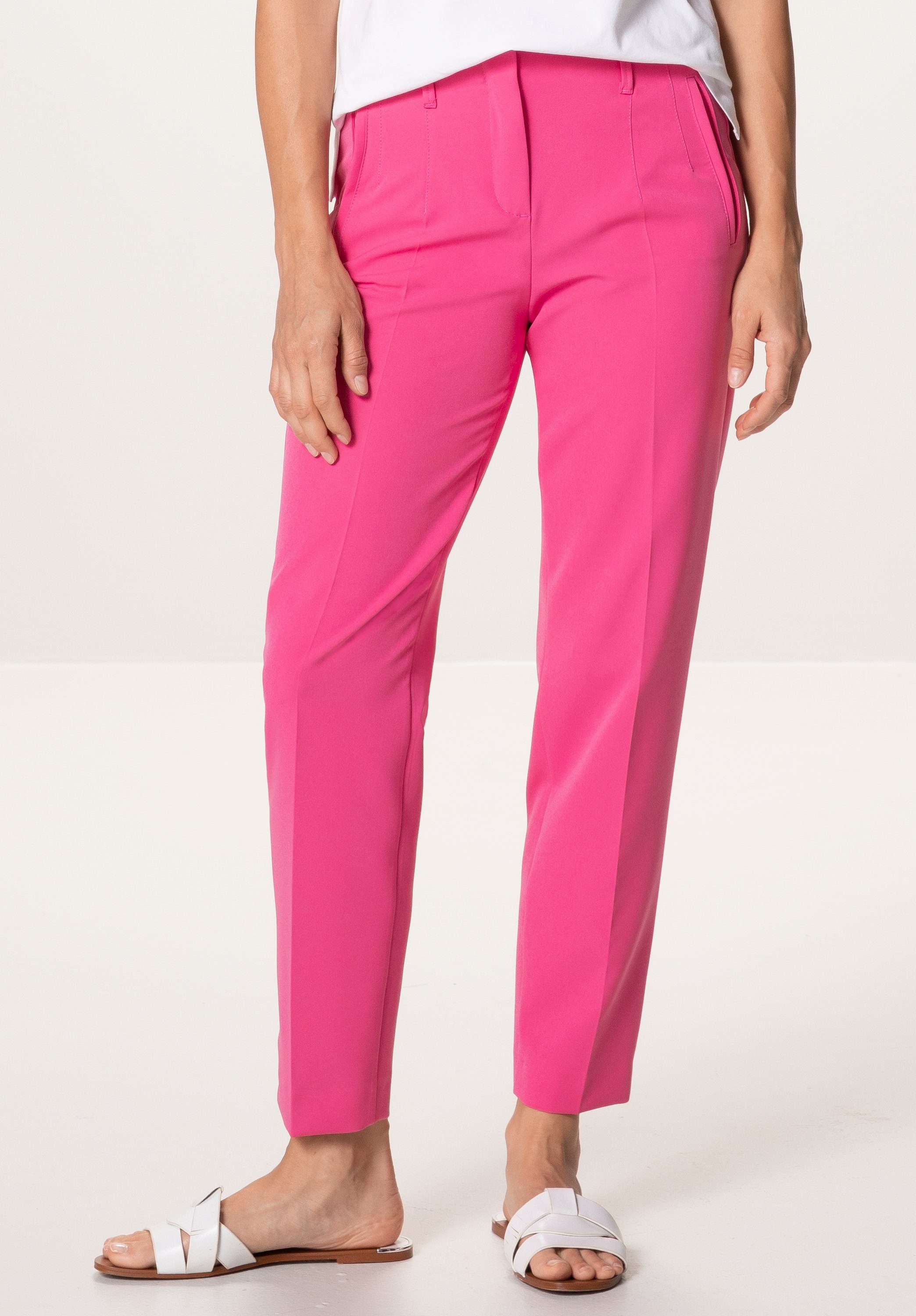 absoluter angesagten Stretch-Hose light bianca Trendfarbe SIENA Details in mit raspberry