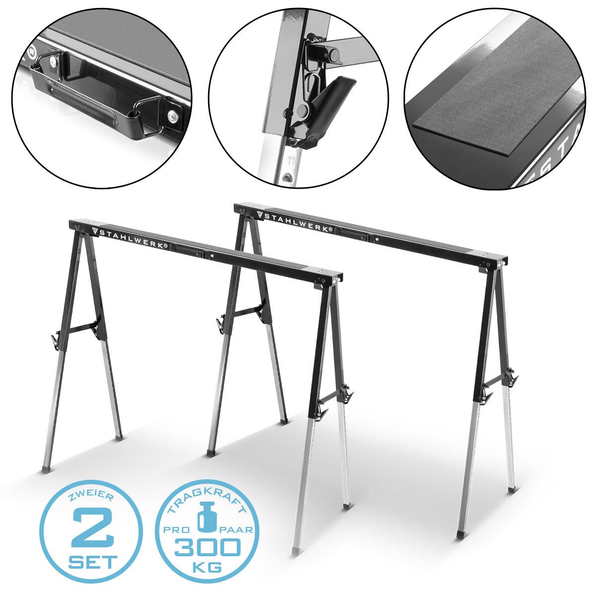 STAHLWERK Sägebock Sägebock SB-910 ST im 2er Set, (2-St., Set)