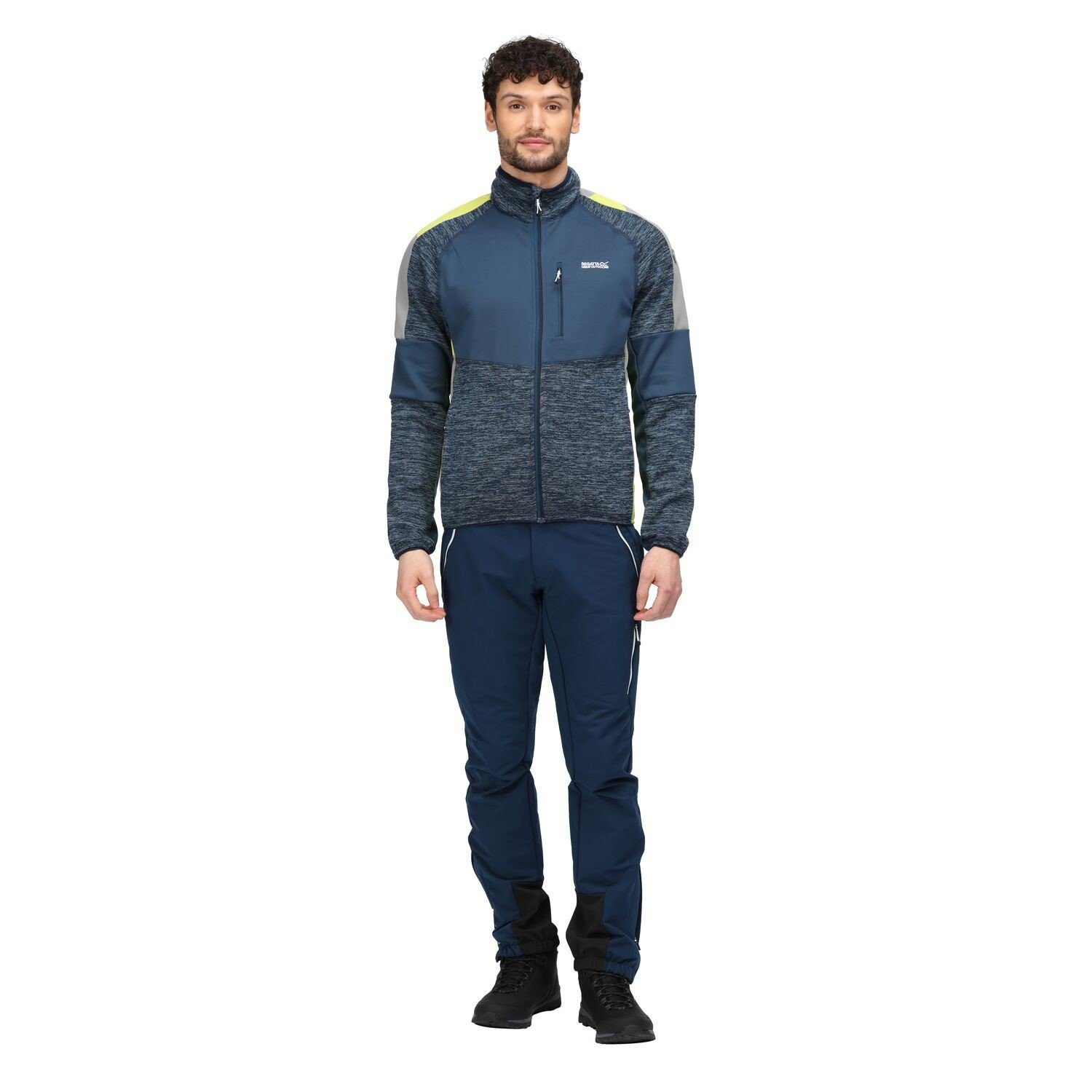 Midlayer Strickfleecejacke Atmungsaktiv blau-lime Regatta Coladane Herren