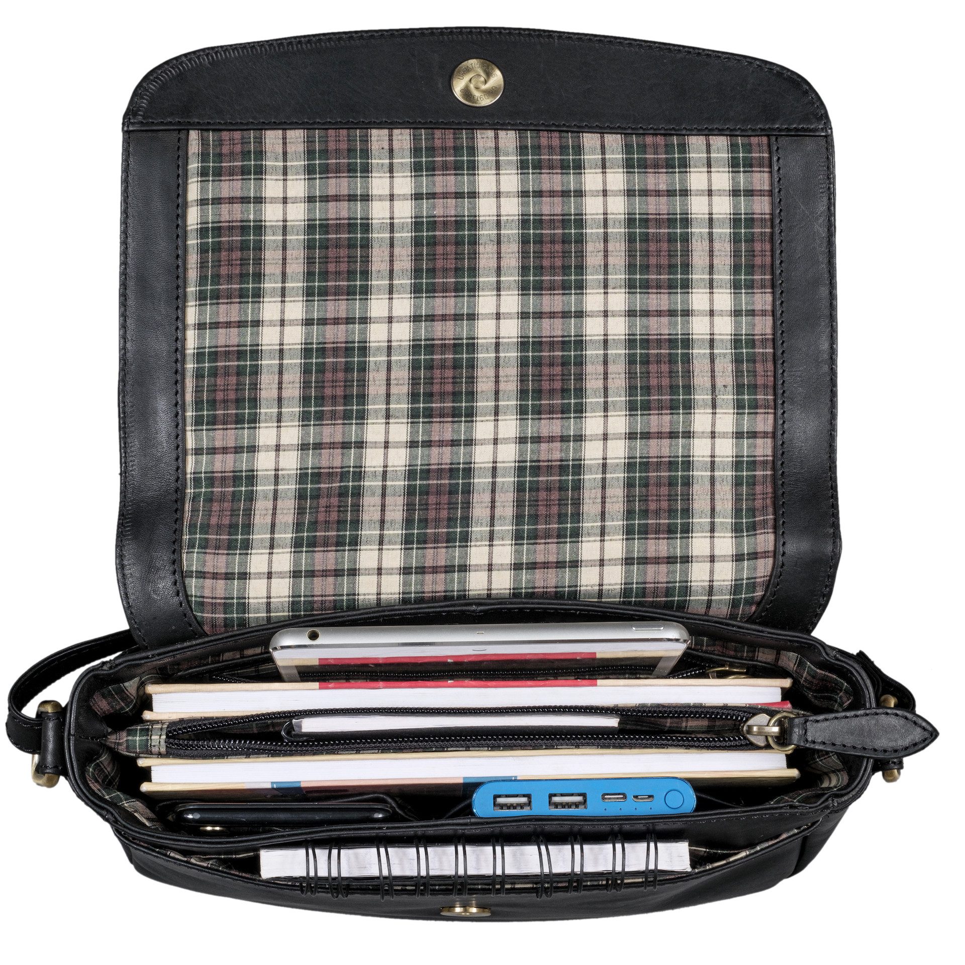 Benthill Umhängetasche Damen Echt Leder Handtasche Umhängetasche Schultertasche Vintage Bag, Schultergurt / Umhängegurt Reißverschlussfach