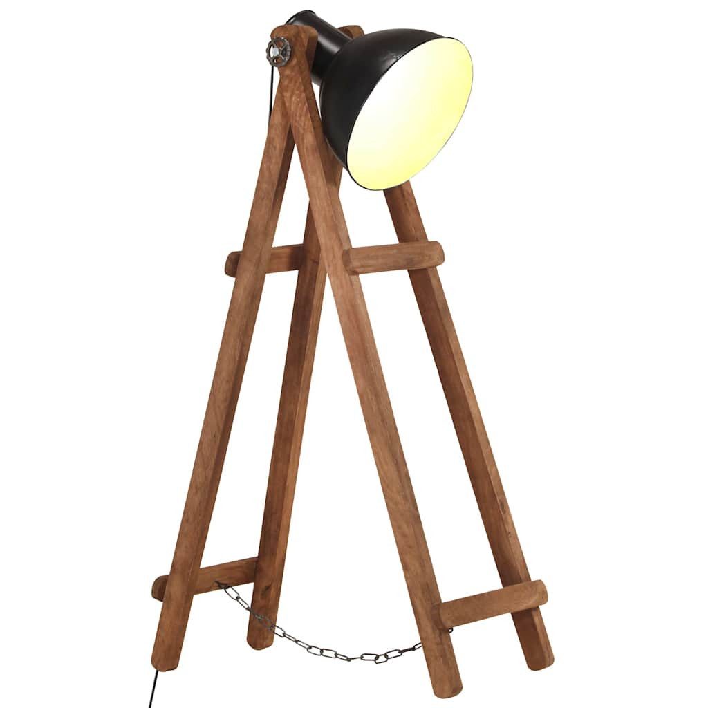 vidaXL Stehlampe vidaXL Stehlampe Schwarz Mango Massivholz E27