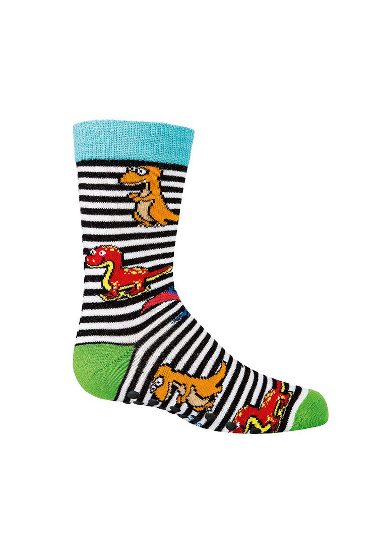 Yuhu ABS-Socken Dinosaurier Kinder Stoppersocken 3er Pack rutschfest (3-Paar)