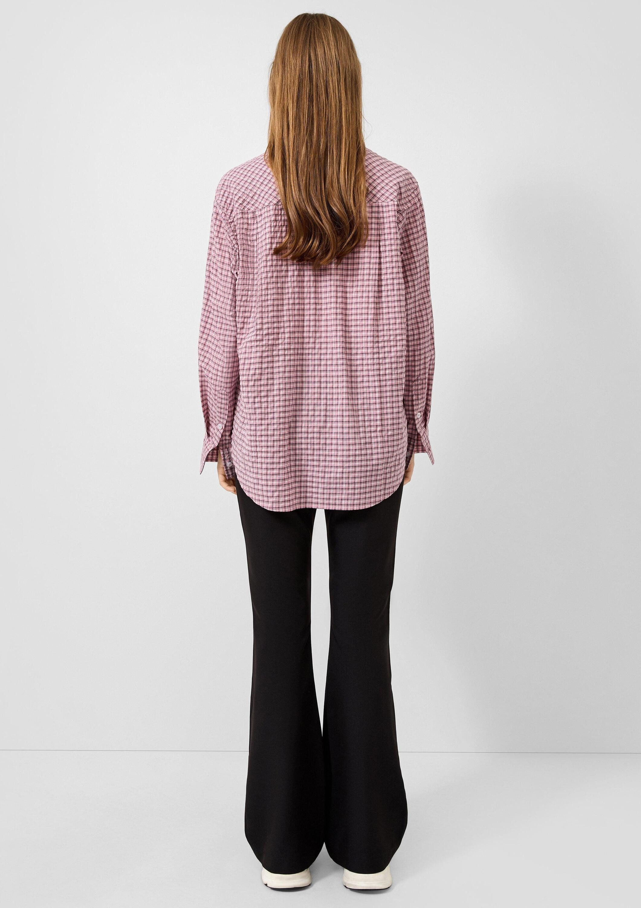 QS Langarmbluse Bluse Karohemd