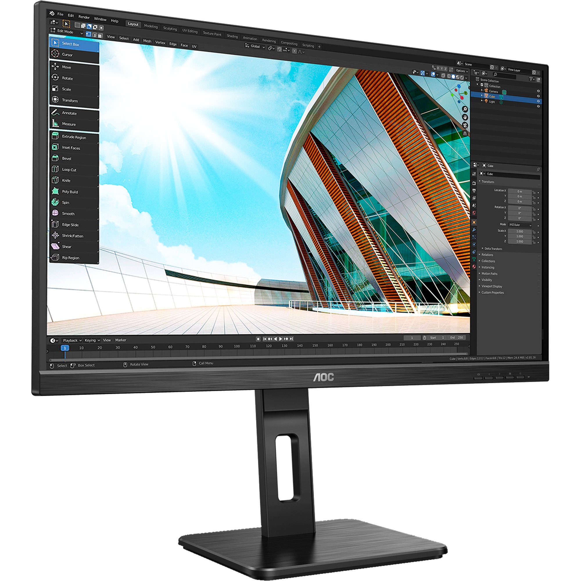 AOC 27P2Q, LED-Monitor, (FullHD, IPS, 75 Hz, HDMI) TFT-Monitor