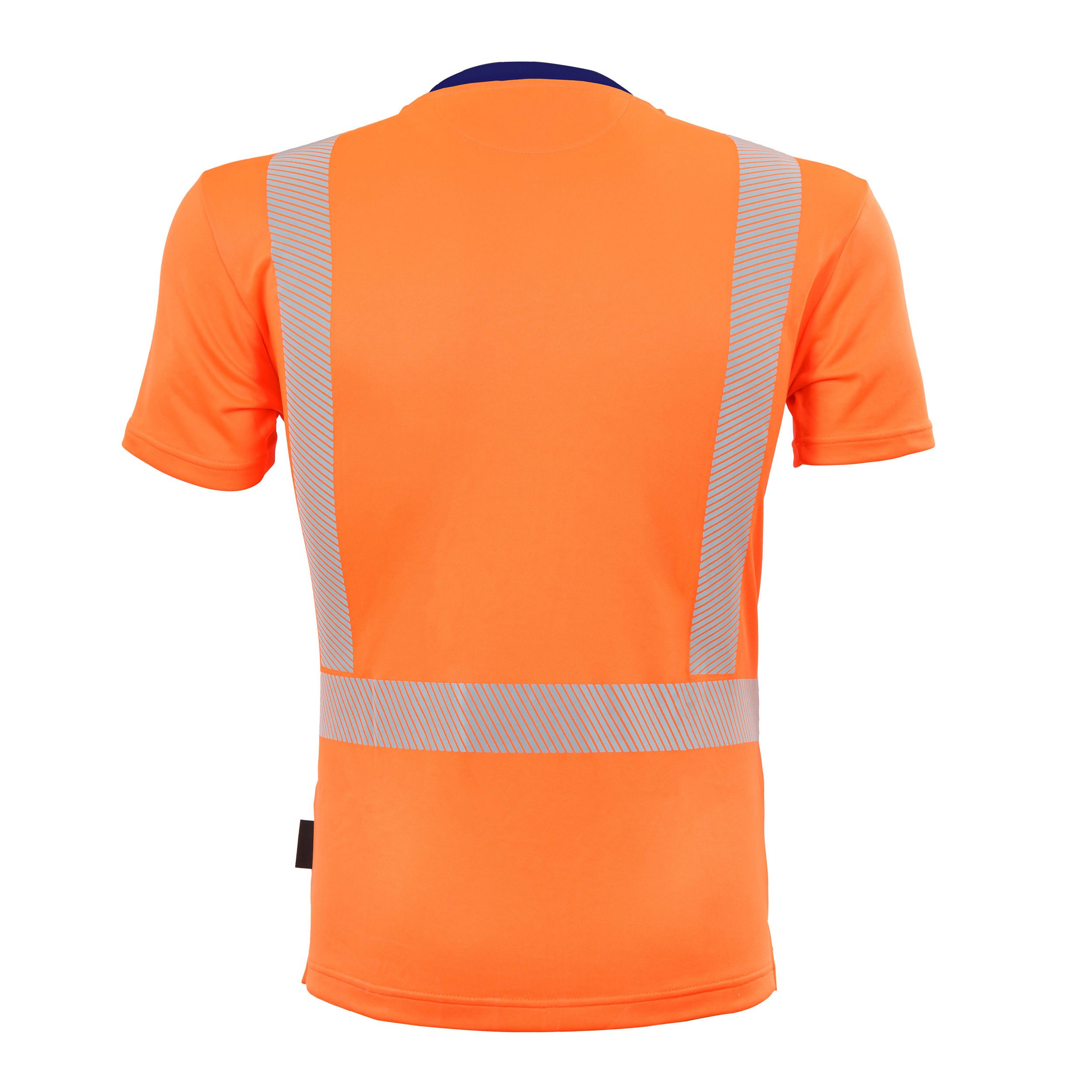 Qualitex Workwear T-Shirt signalfarbenes T-Shirt aus Lyocell mit UV-Schutz & Zertifizierung (1-tlg) reflektierendes Kurzarm-Shirt, Warnschutz-Arbeitsshirt, Atmungsaktiv