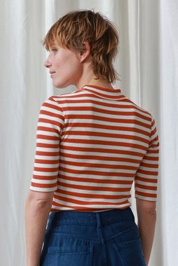 TWOTHIRDS Shirttop Aspland - Rust Stripes extra weich, aus recycelten Materialien