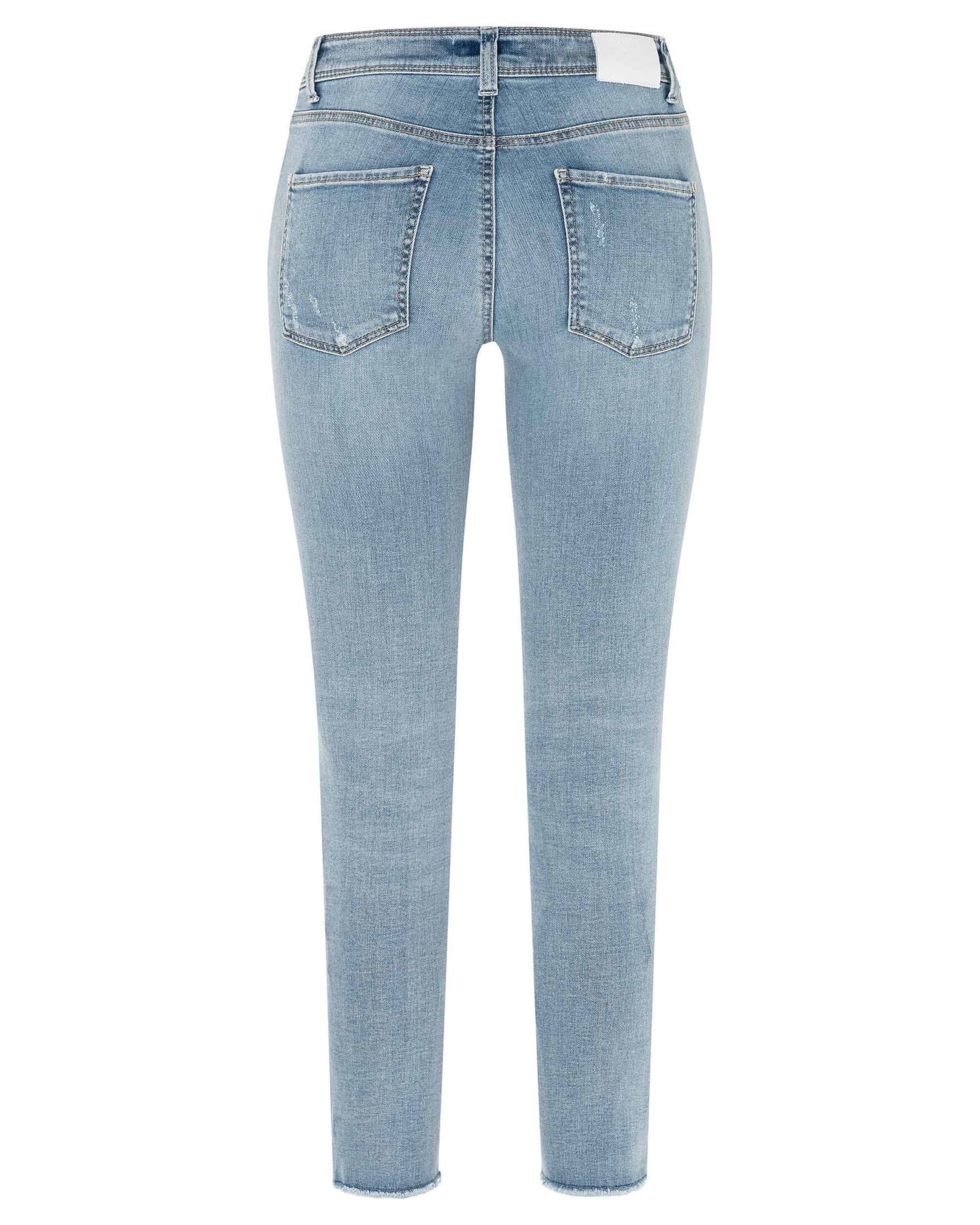 (1-tlg) Cambio blau verkürzt Jeans 5-Pocket-Jeans Damen PIPER
