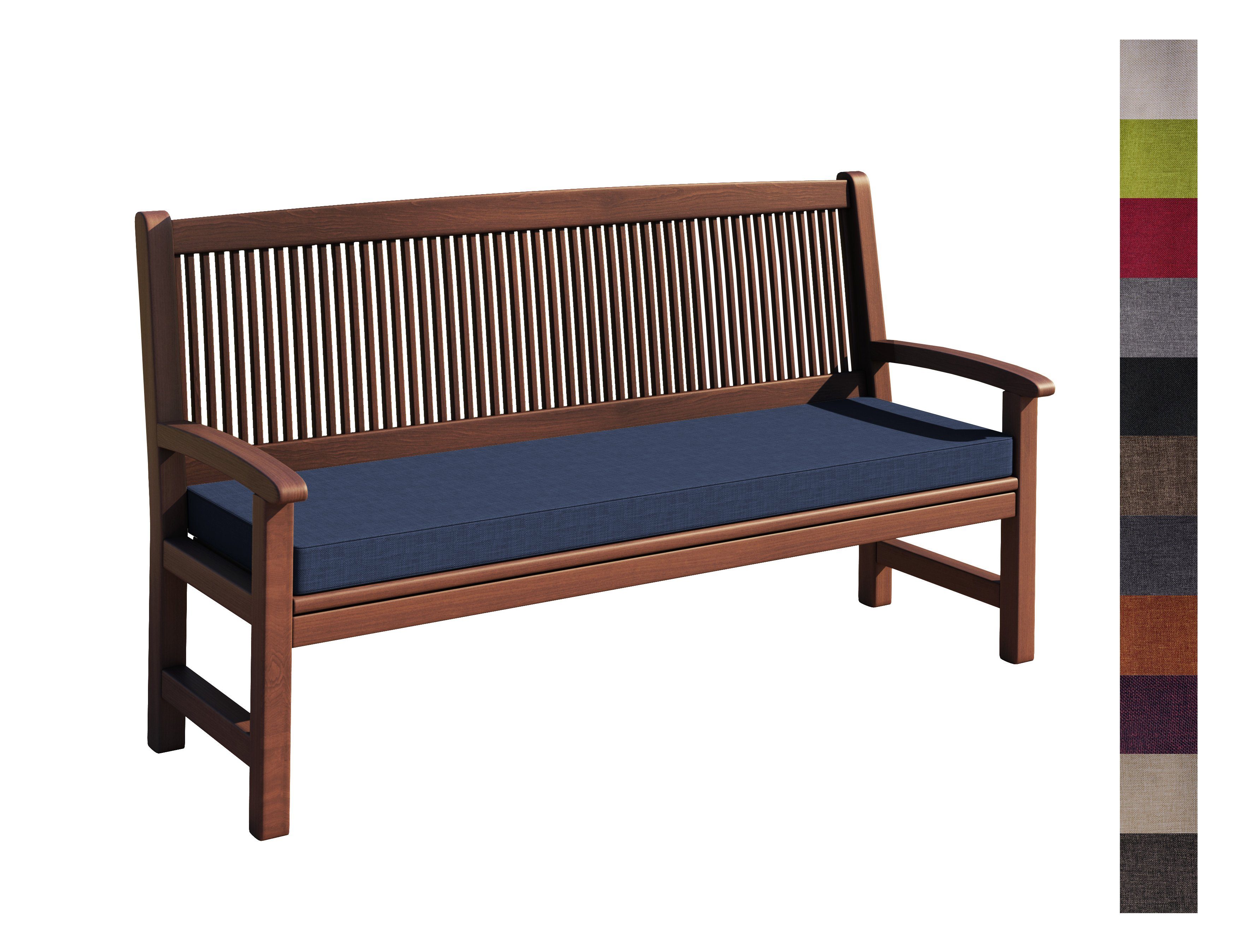 sunnypillow Bankauflage Bankauflage Auflage für Gartenbank 100 - 200 cm, Bankkissen mit abnehmbarem Bezug 110 x 40 x 5cm