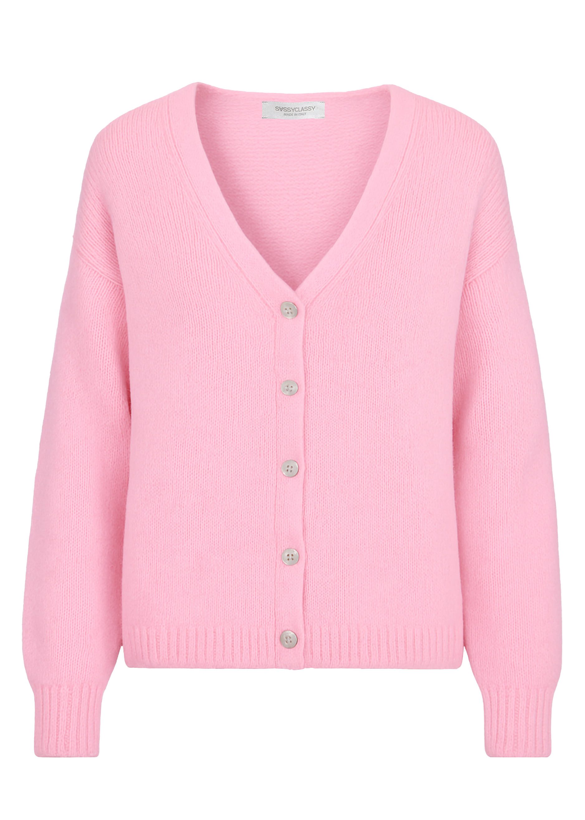 SASSYCLASSY Cardigan Cardigan mit V-Ausschnitt für Damen Gestrickter Locker günstig online kaufen