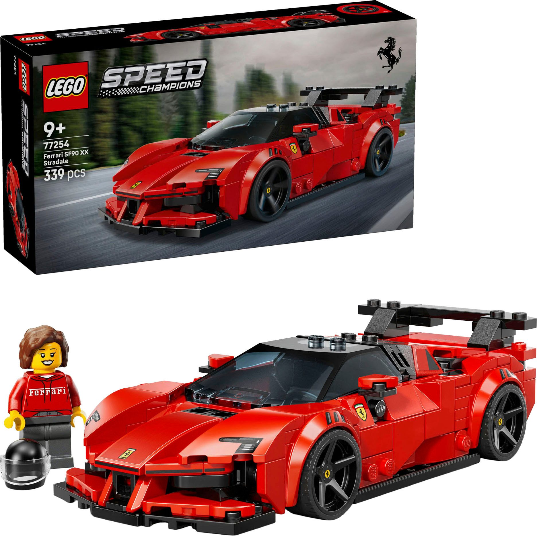 LEGO® Ferrari SF90 XX Stradale Sportwagen (77254), LEGO Speed Champions Konstruktionsspielsteine, (339 St), Made in Europe
