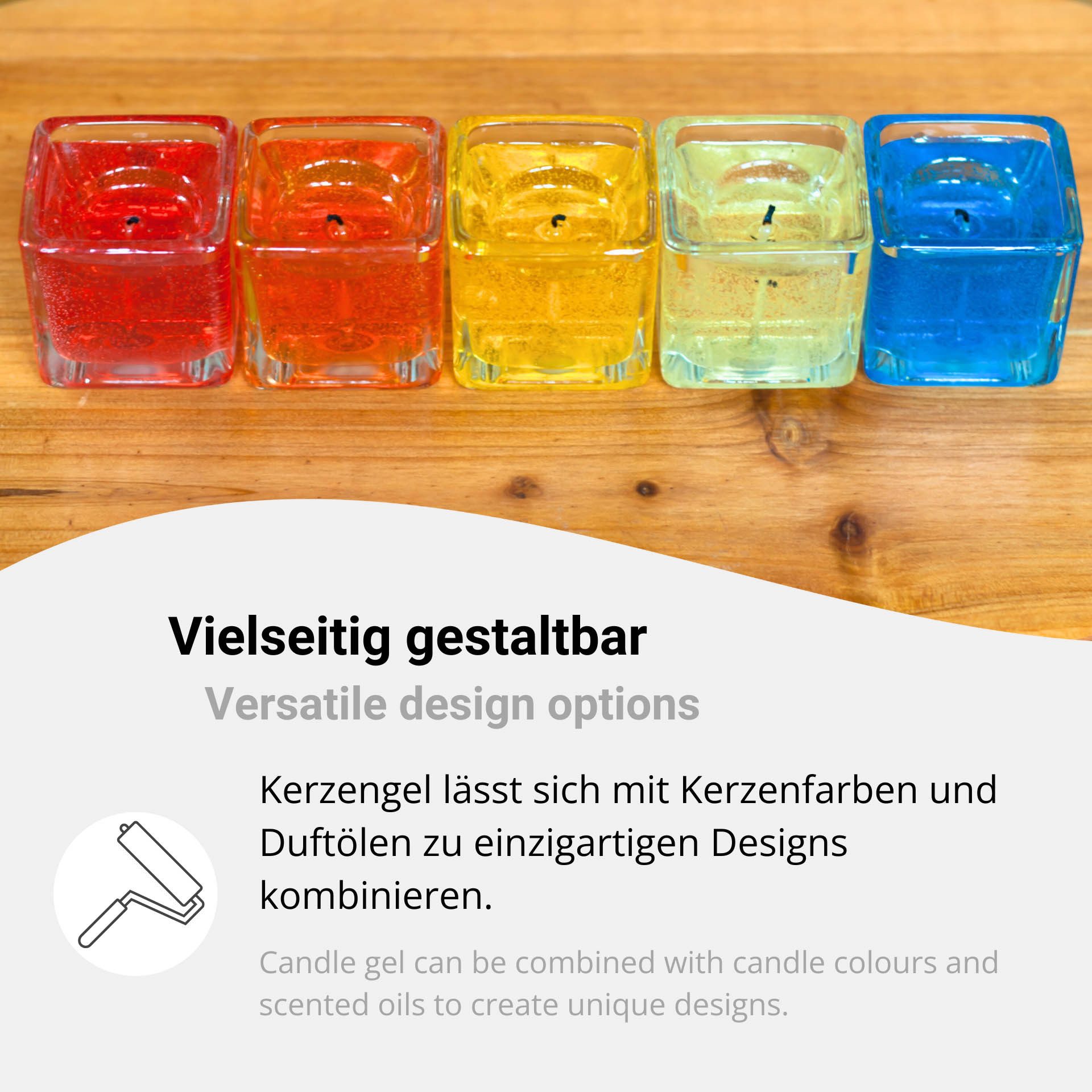 DistrEbution Duftkerze Kerzen-Gel transparent 300g-17kg Gelwachs, Gelkerzen selber machen, Für Kerzen Herstellung
