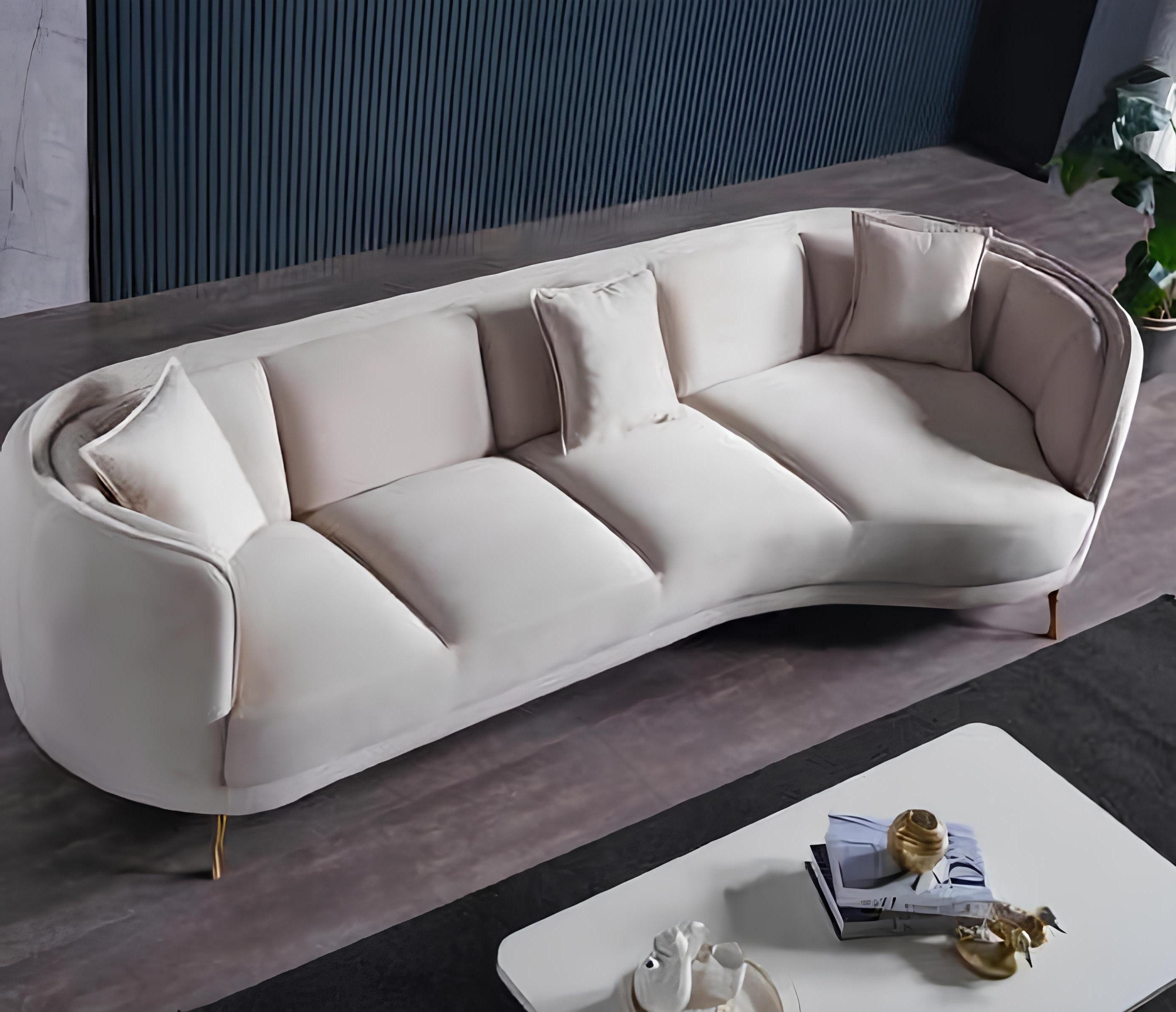 Xlmoebel Sofa Hochwertiges, weißes Textil-Luxussofa für das Wohnzimmer, Hergestellt in Europa