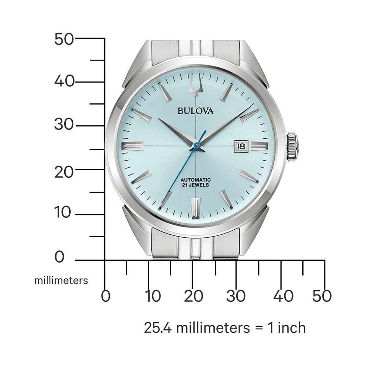 Bulova Automatikuhr 96B423, Armbanduhr, Herrenuhr, Damenuhr, Edelstahlarmband, Saphirglas